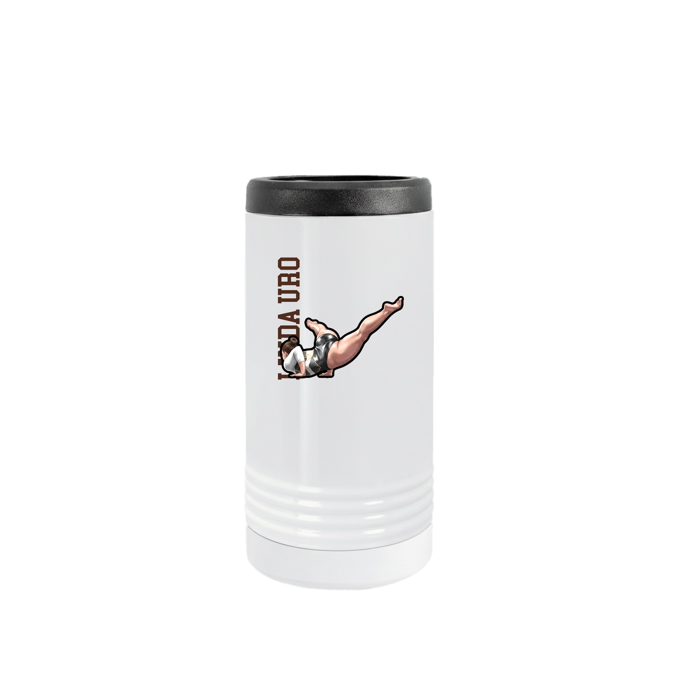 Slim Beverage Holder — Name Vertical in White