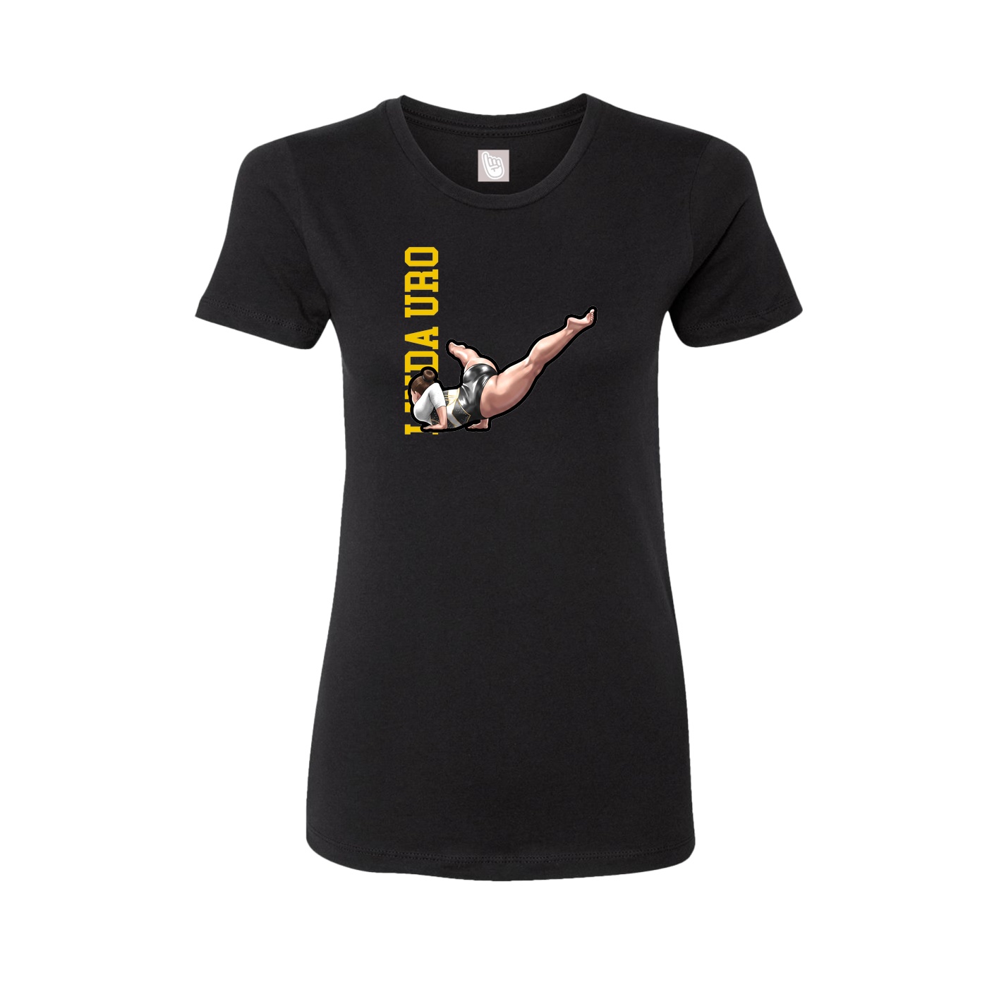 Womens Tee — Name Vertical in Black