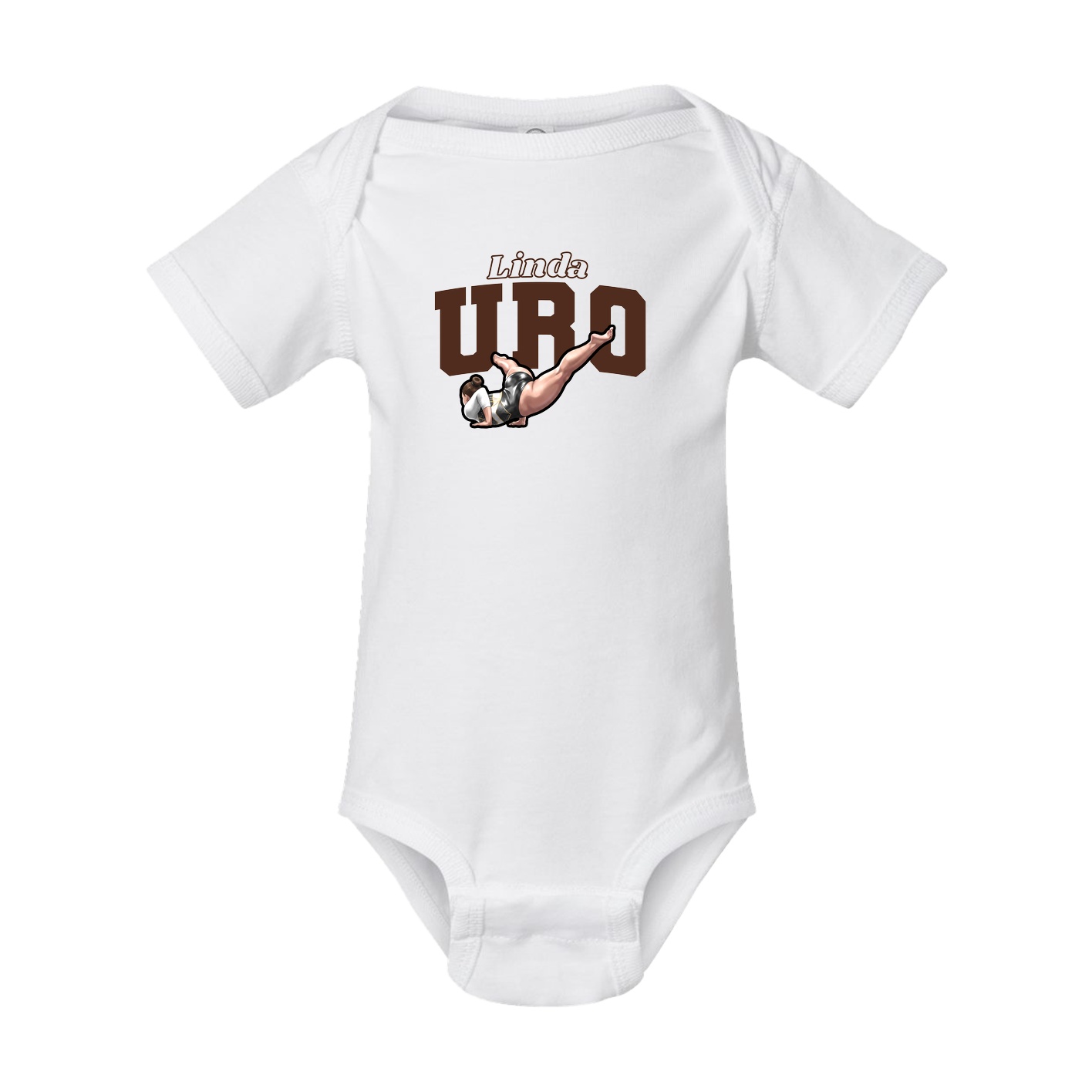 Baby Onesie — Name Arch in White