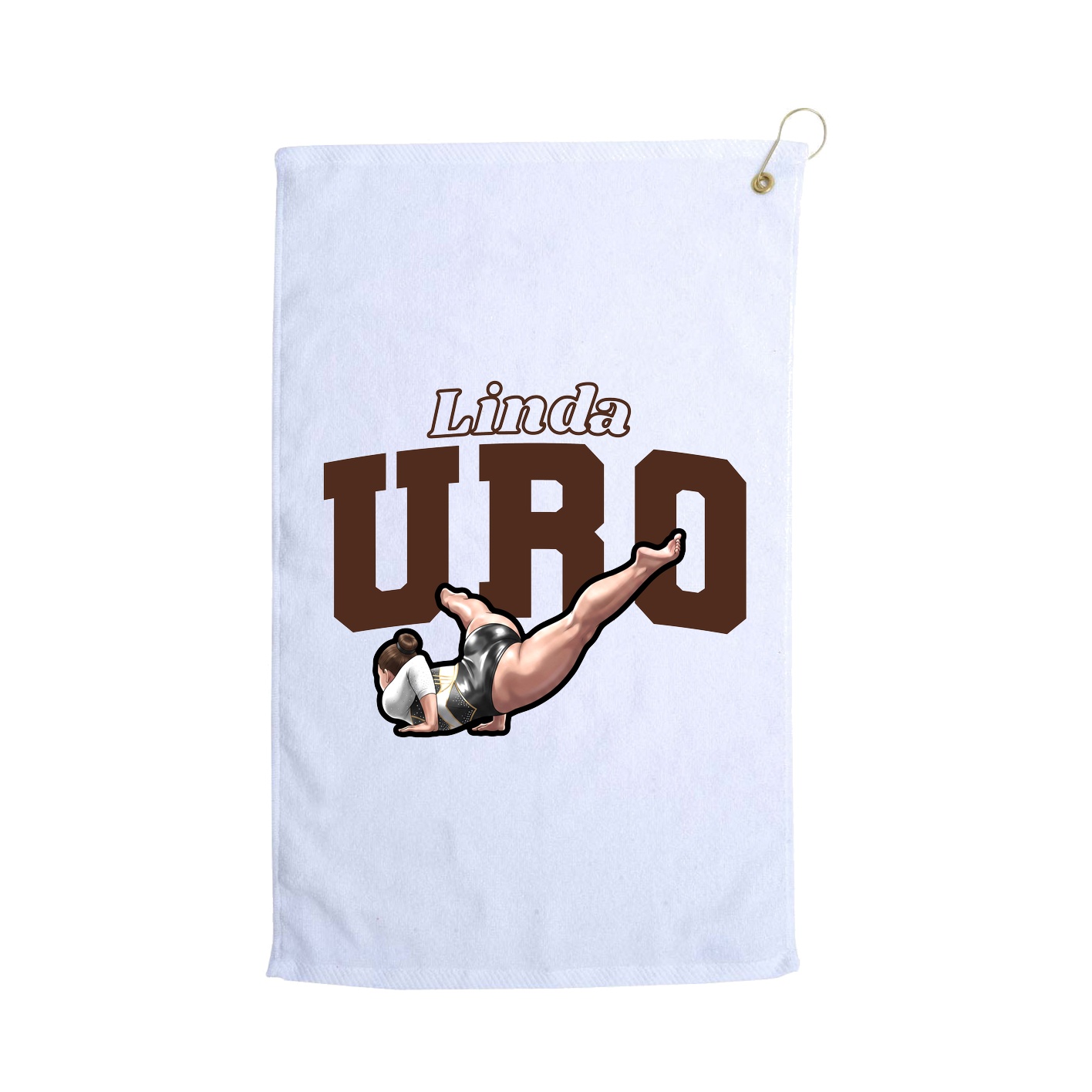 Golf Towel — Name Arch in White