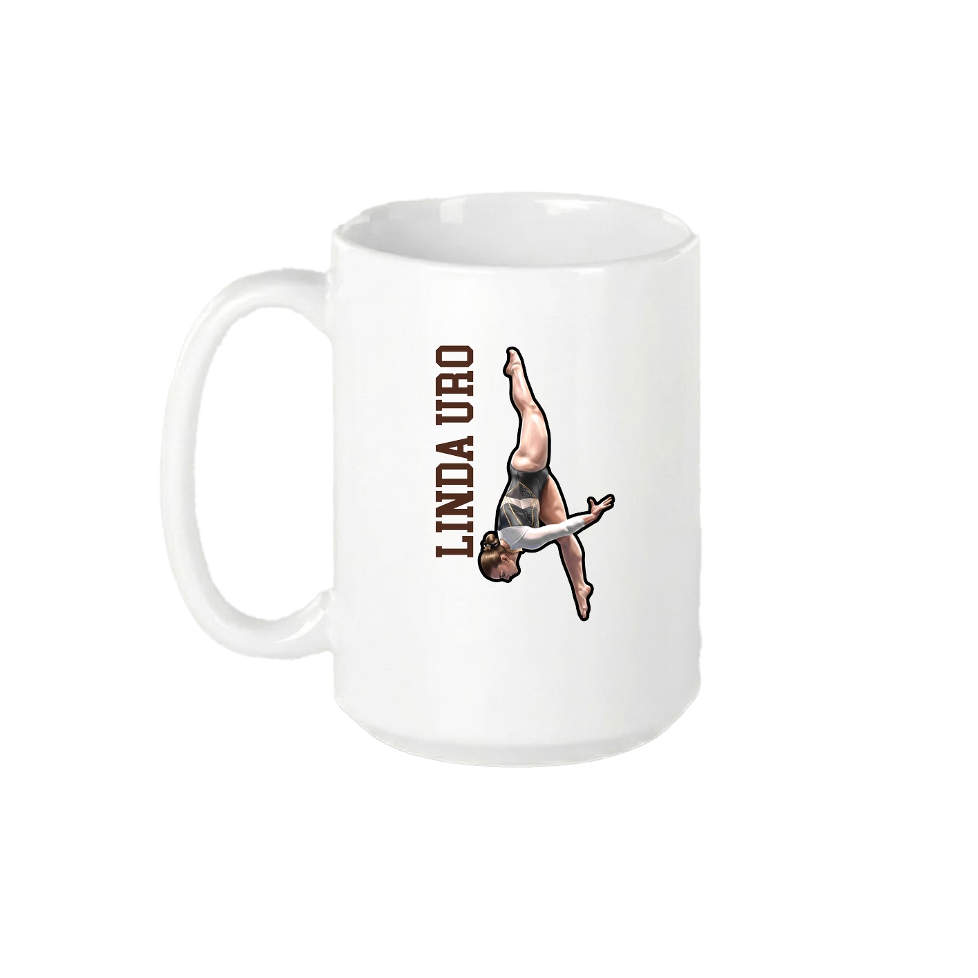 15oz Coffee Mug — Name Vertical in White