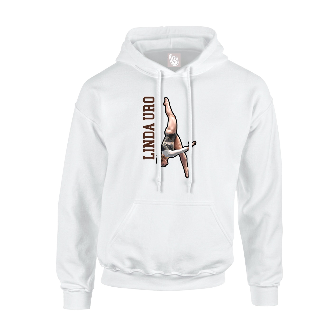 Youth Hoodie — Name Vertical in White