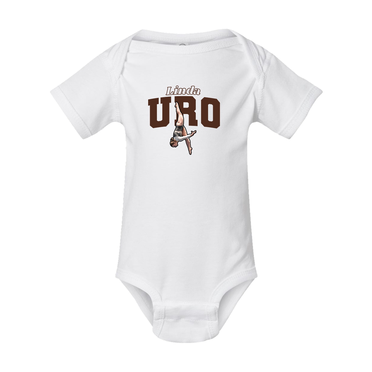 Baby Onesie — Name Arch in White