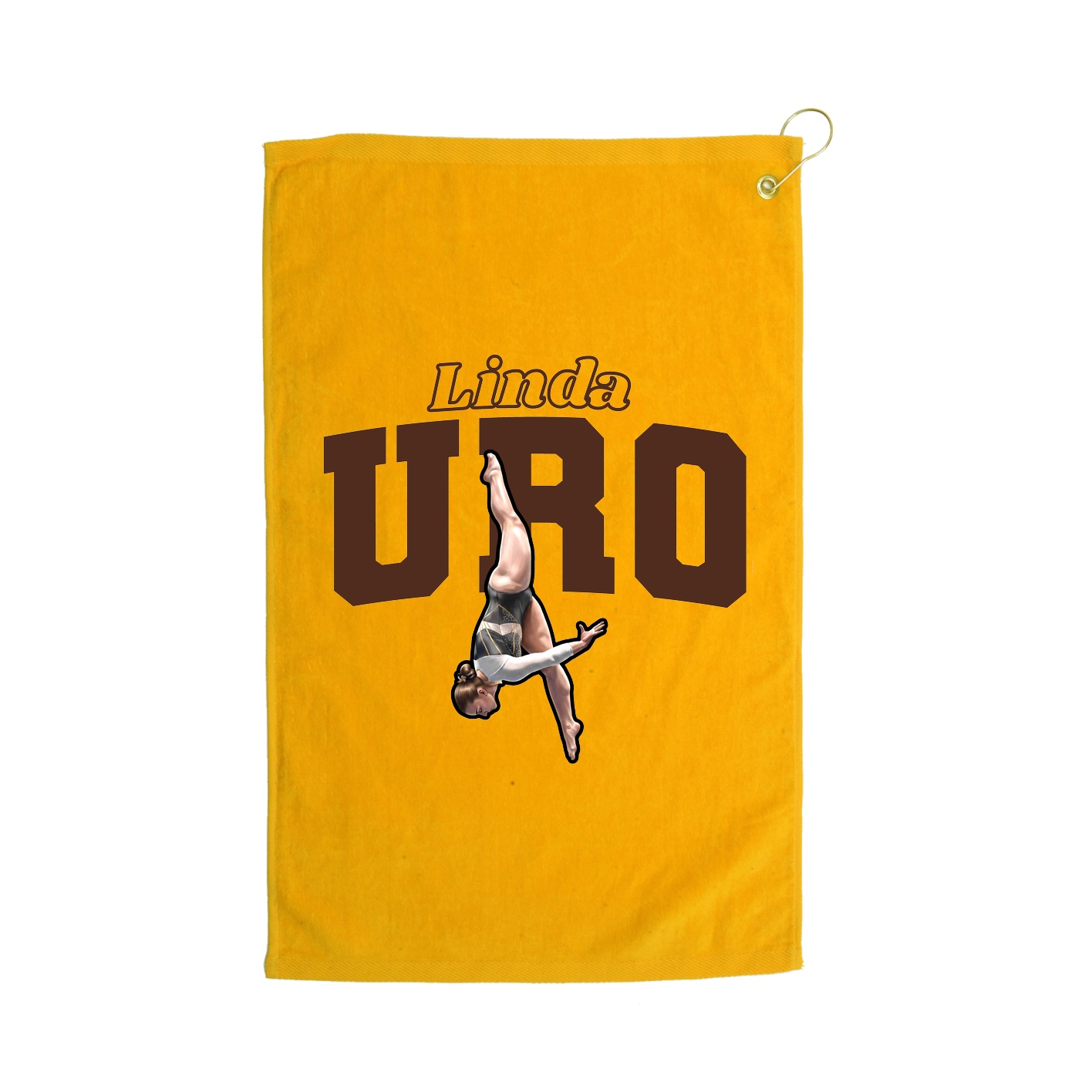 Golf Towel — Name Arch in Gold