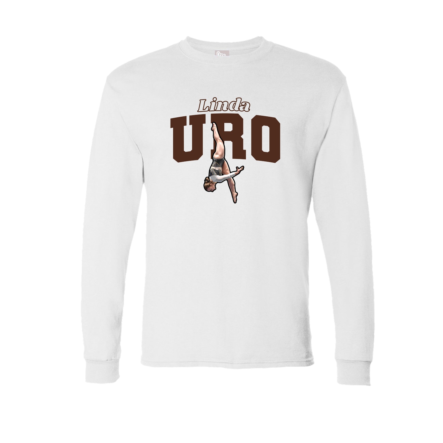 Long Sleeve Tee — Name Arch in White