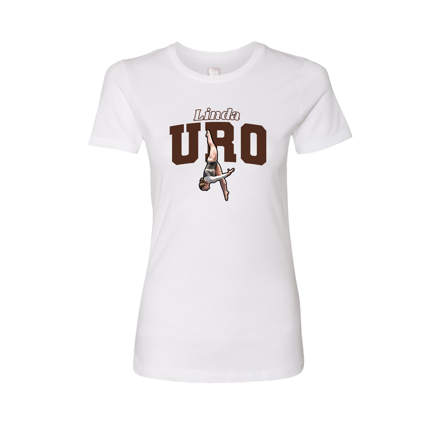 Womens Tee — Name Arch in White
