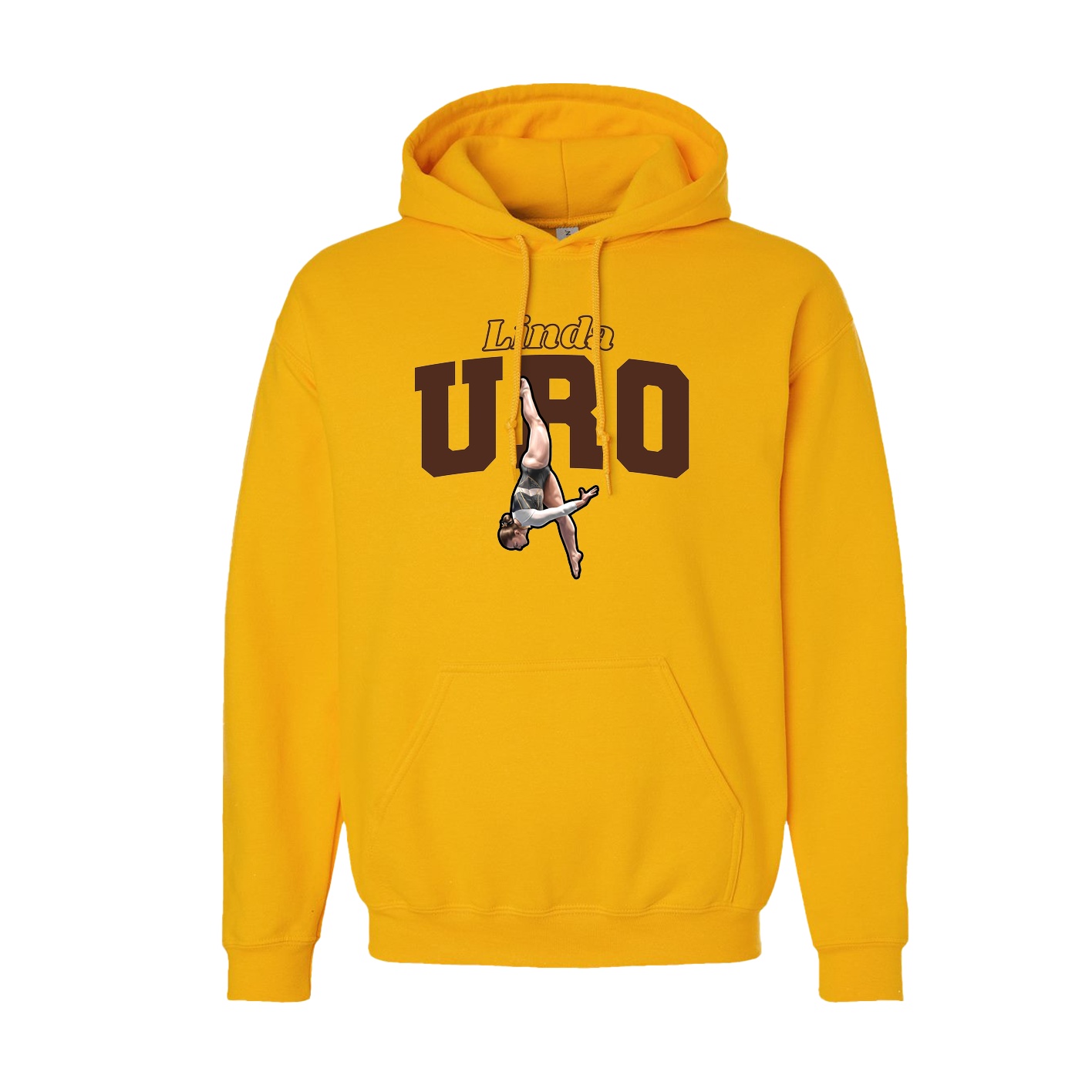 Youth Hoodie — Name Arch in Gold