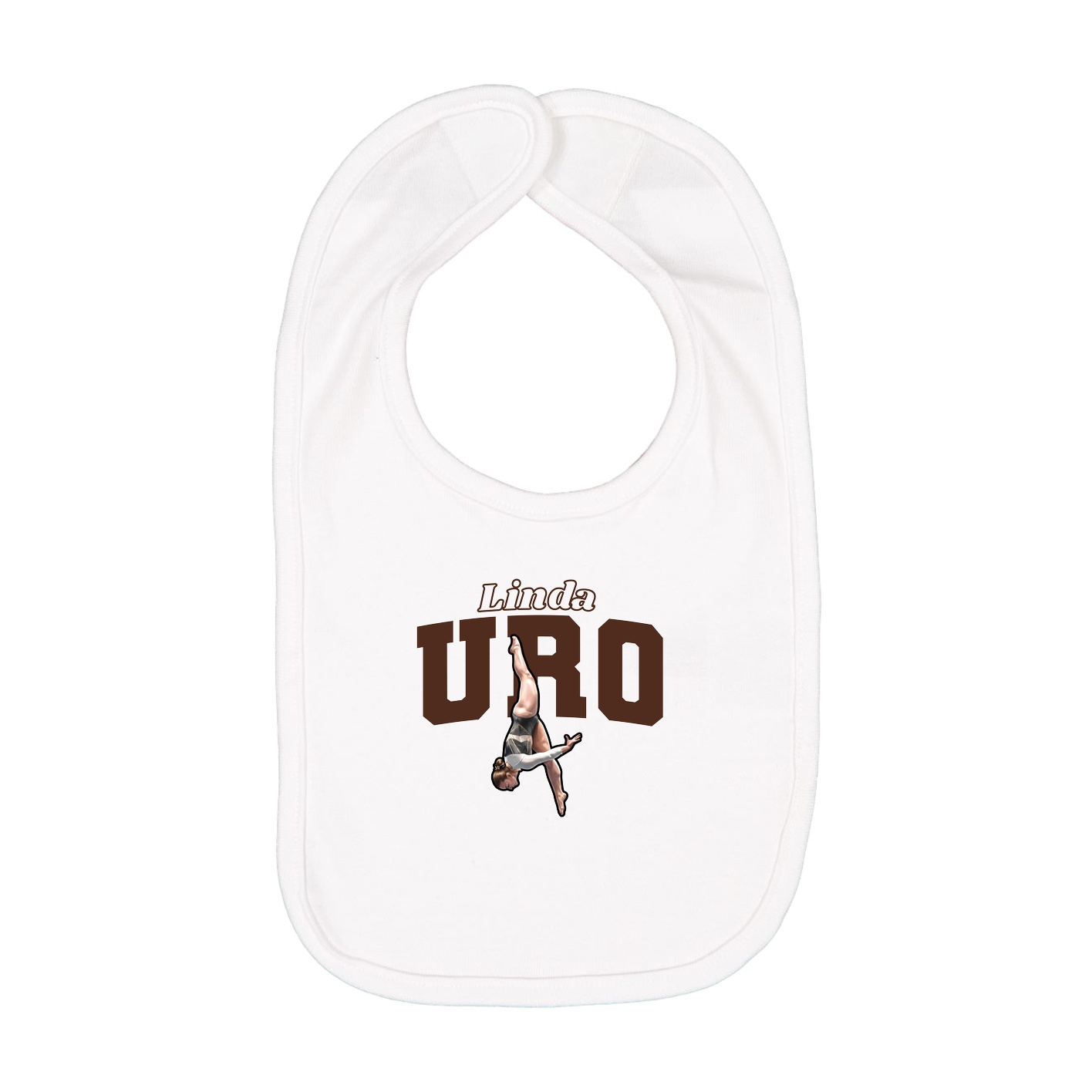Infant Bib — Name Arch in White