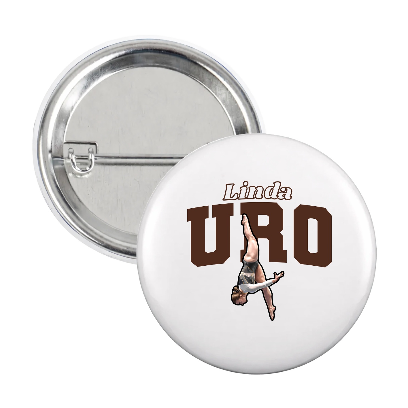 Game Day Button — Name Arch in White
