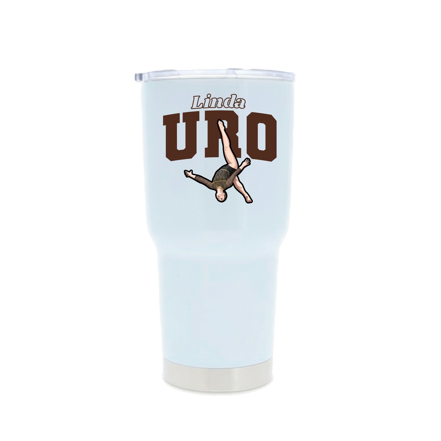 30oz Stainless Steel Tumbler — Name Arch in White
