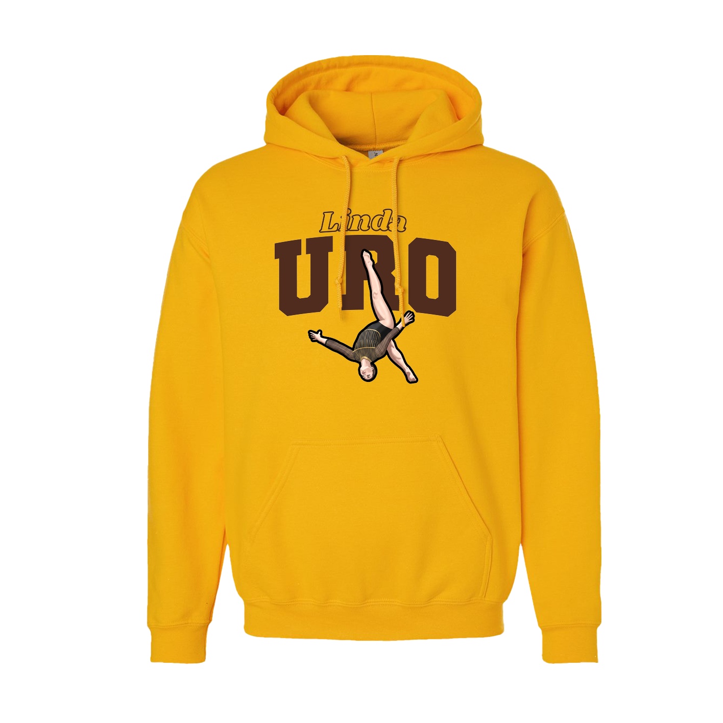Youth Hoodie — Name Arch in Gold