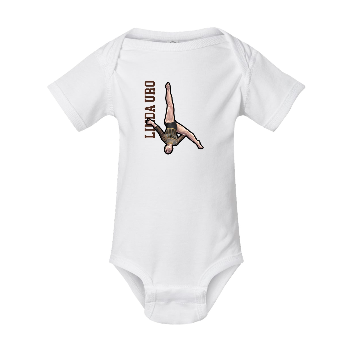 Baby Onesie — Name Vertical in White