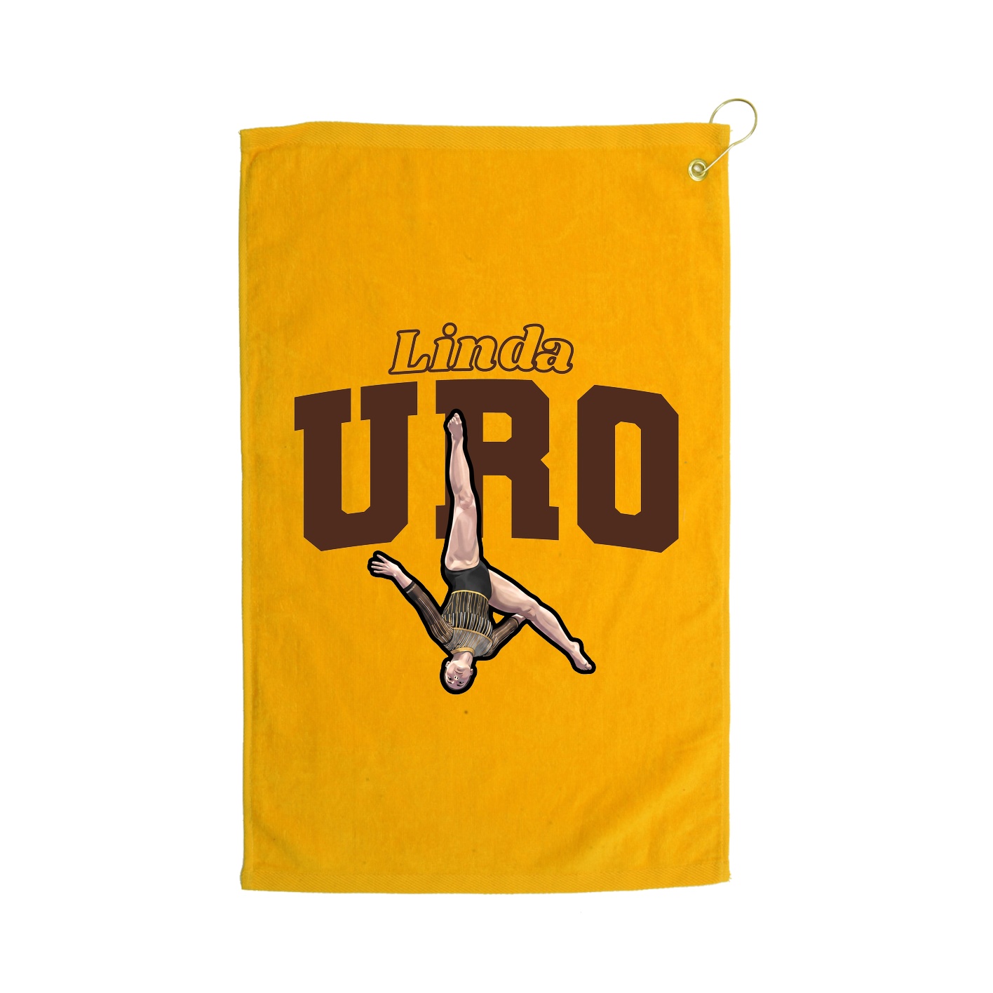 Golf Towel — Name Arch in Gold
