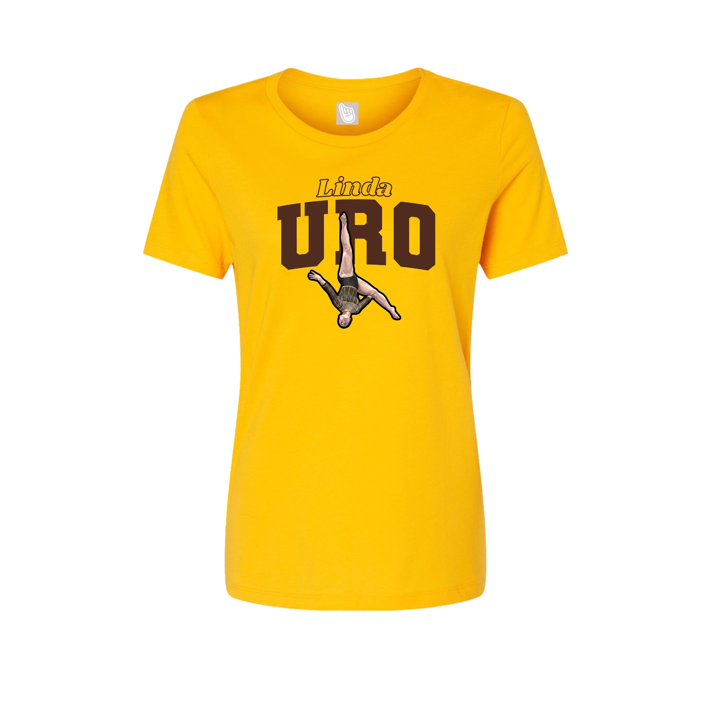 Fitted Women's Tee — Name Arch in Gold