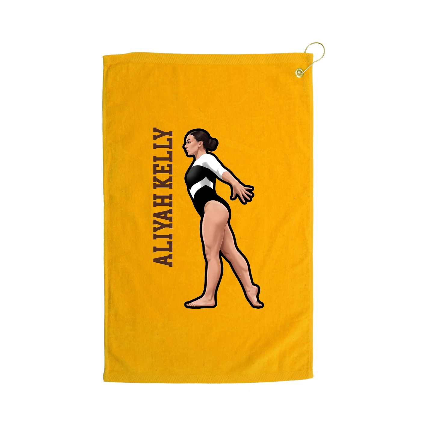 Golf Towel — Name Vertical in Gold
