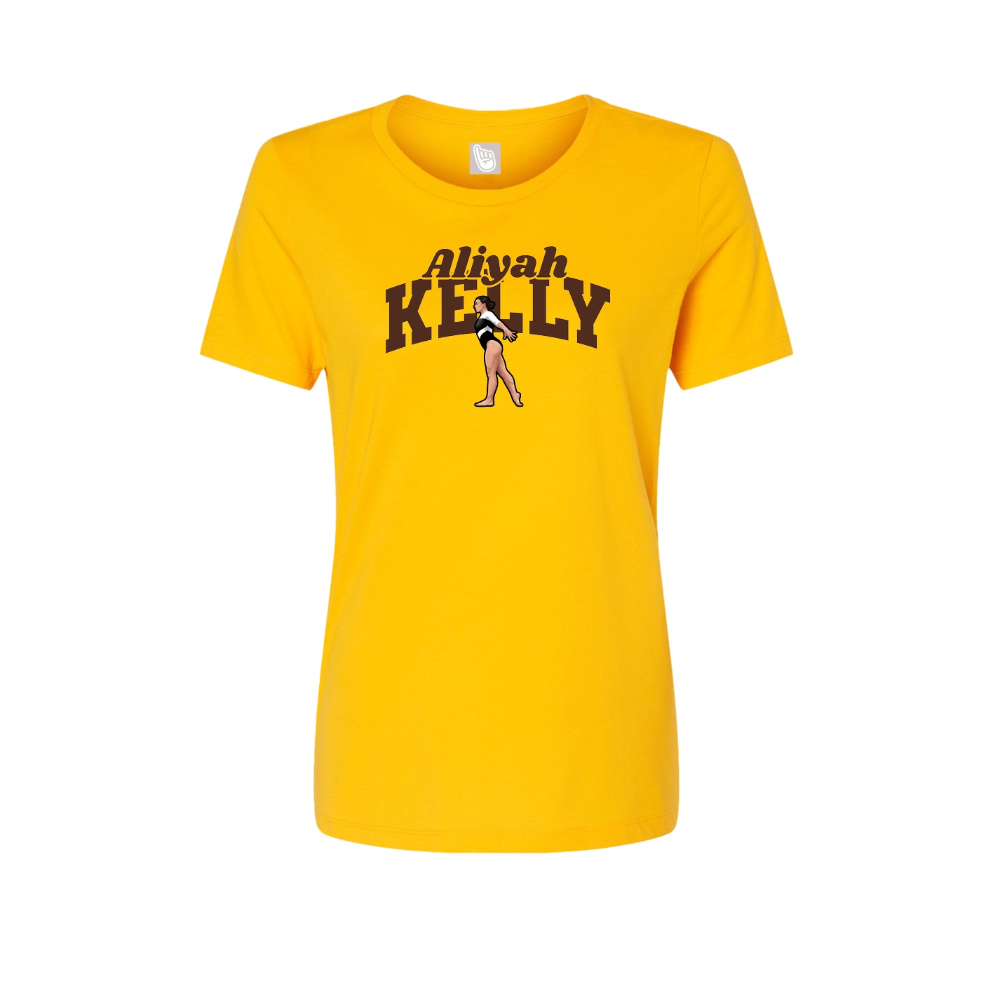 Fitted Women's Tee — Signature Arch in Gold