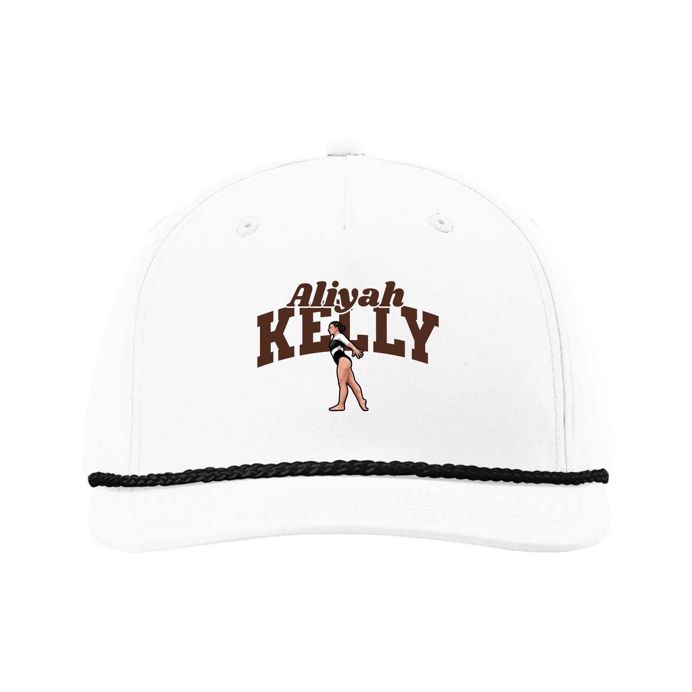Five-Panel Classic Rope Cap — Signature Arch in White