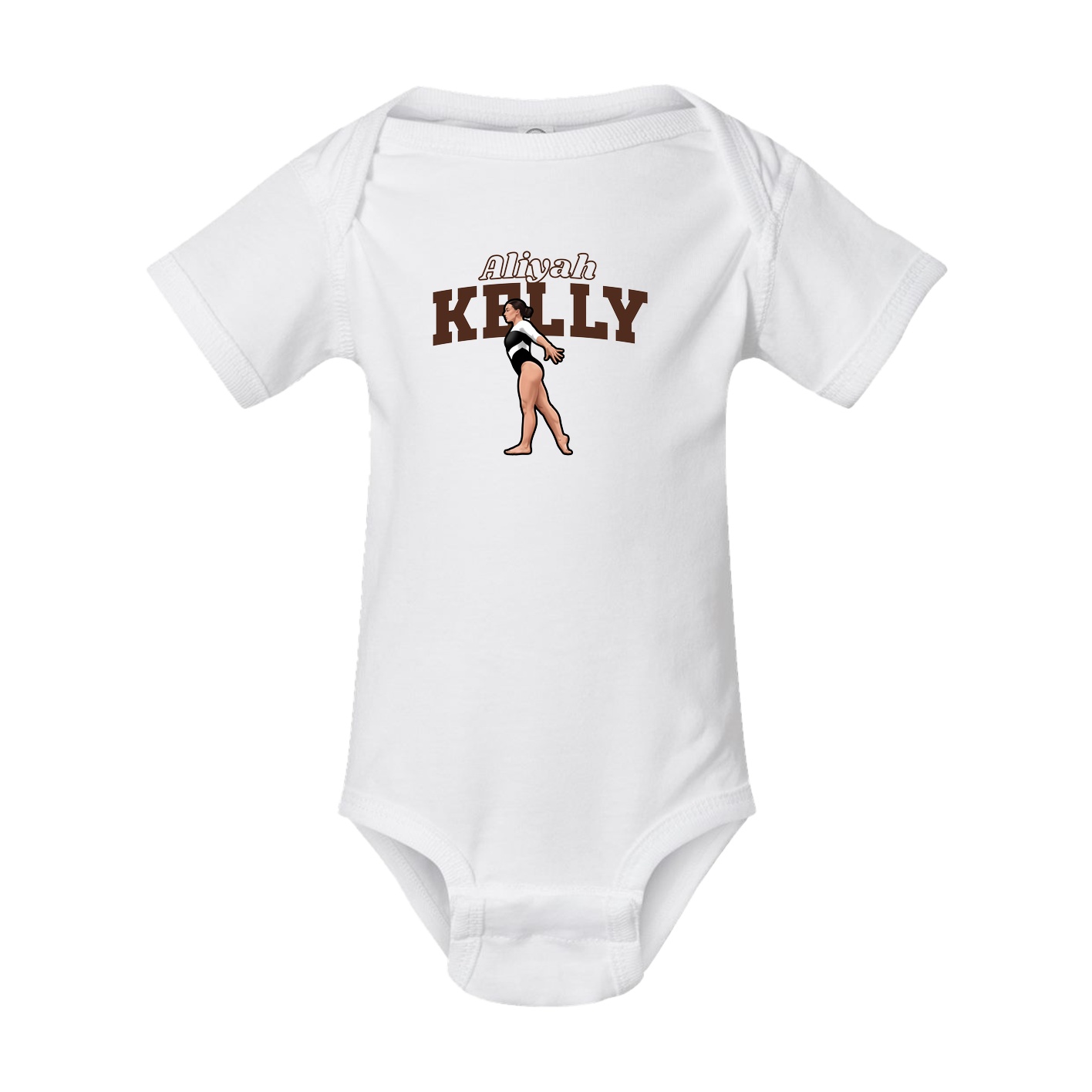 Baby Onesie — Name Arch in White