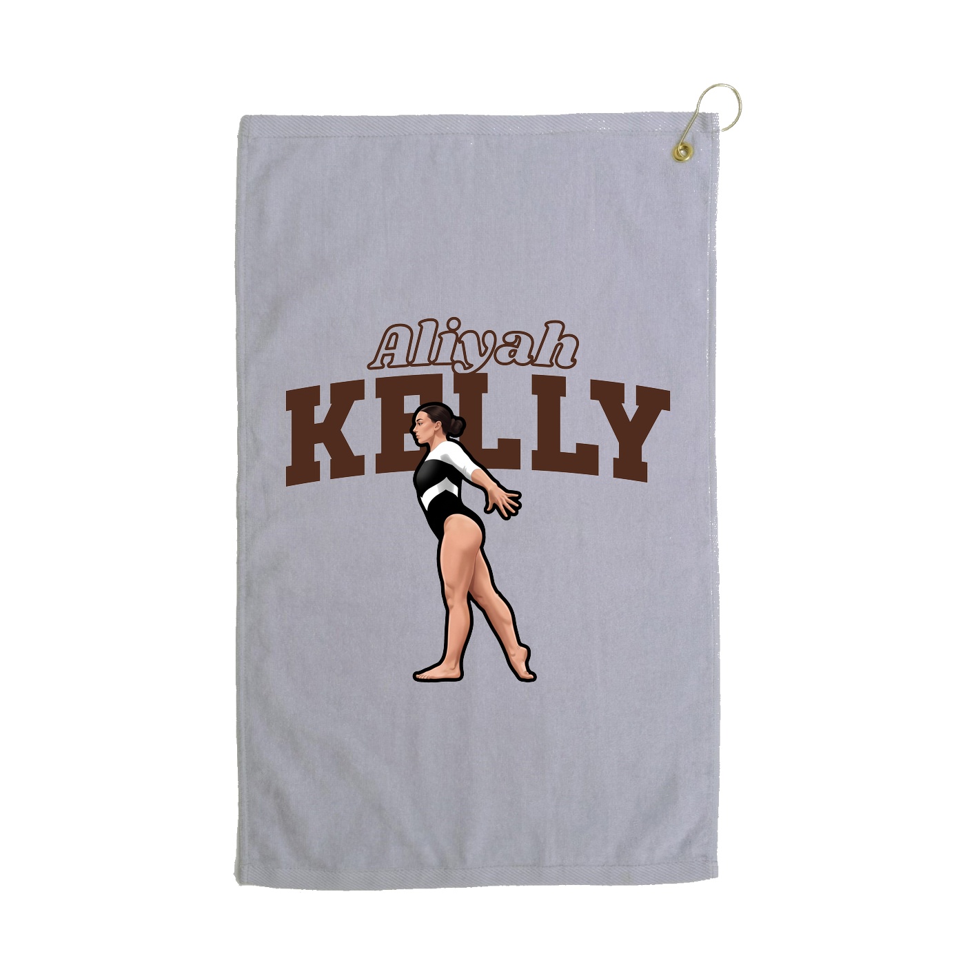 Golf Towel — Name Arch in Grey