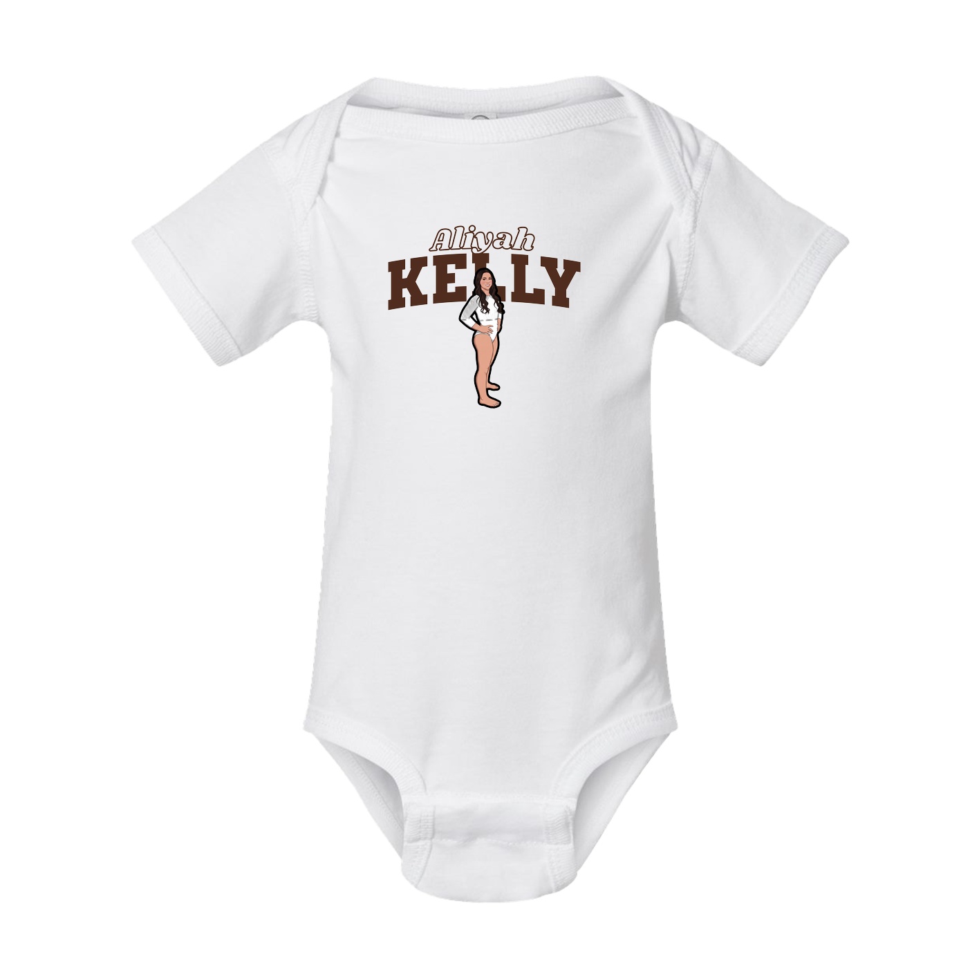 Baby Onesie — Name Arch in White