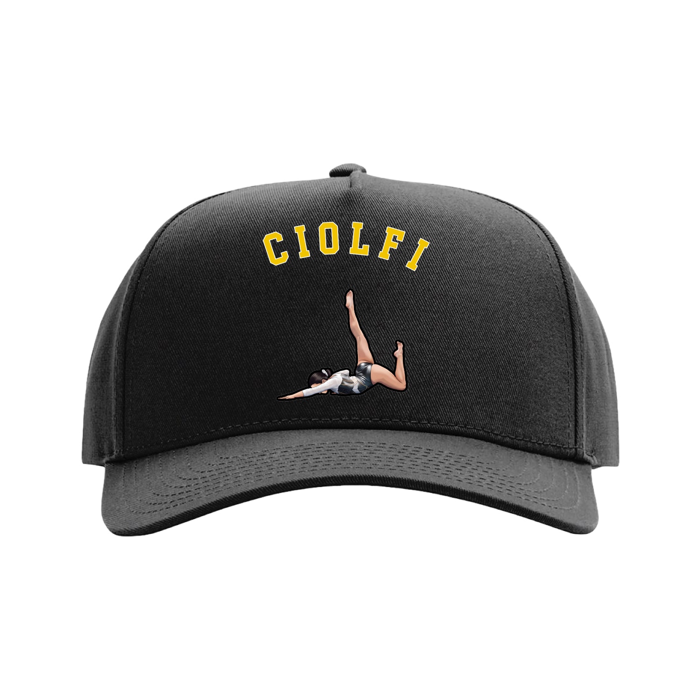 Full Fabric Five-Panel Champ Cap — Shirsey Arch in Black