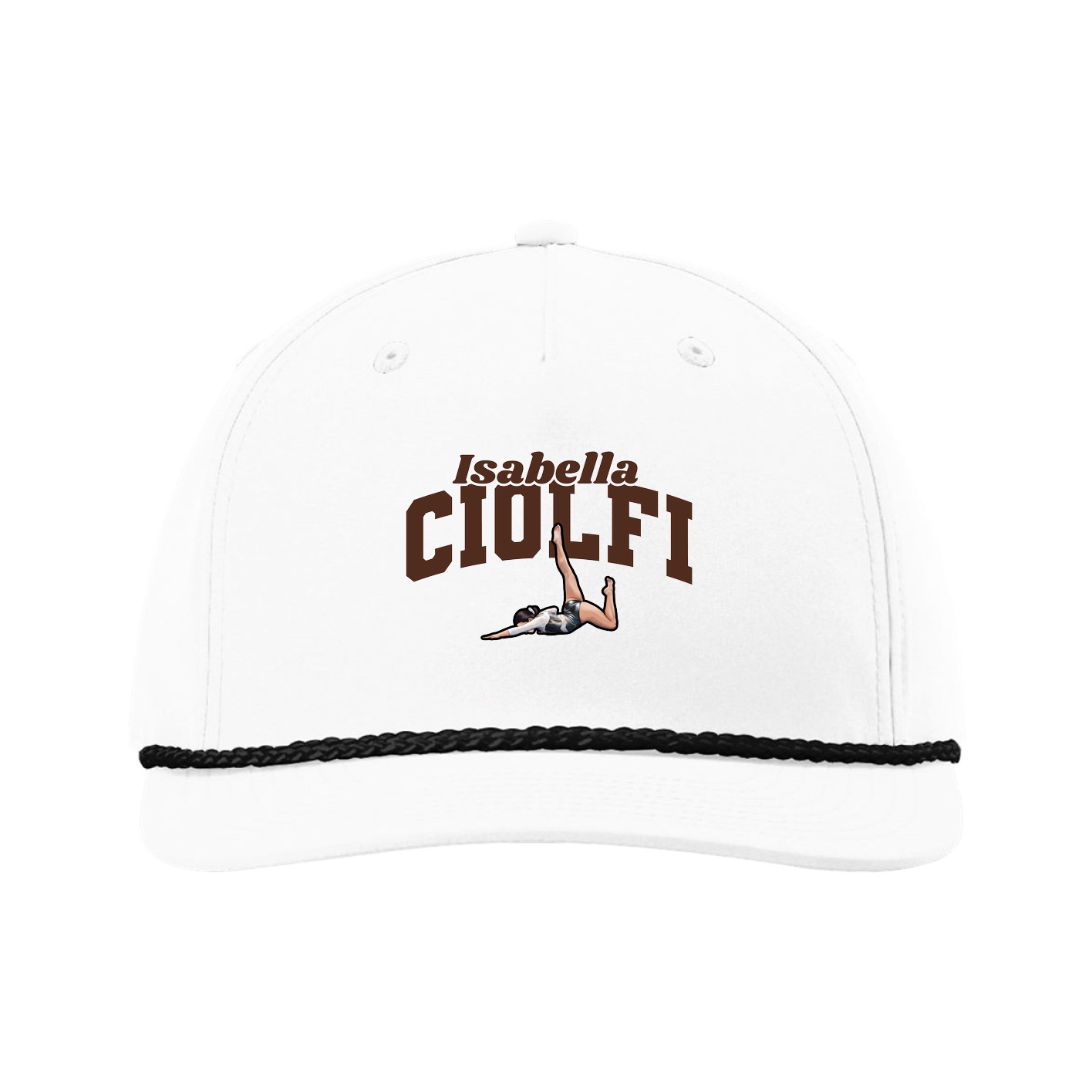 Five-Panel Classic Rope Cap — Signature Arch in White