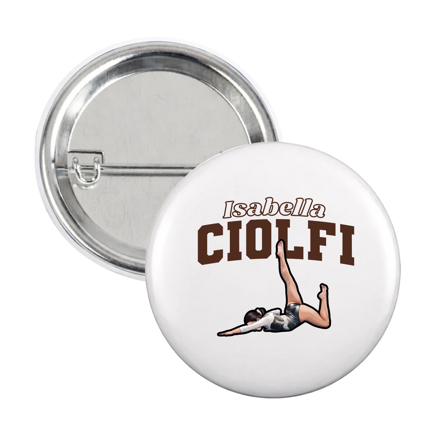 Game Day Button — Name Arch in White