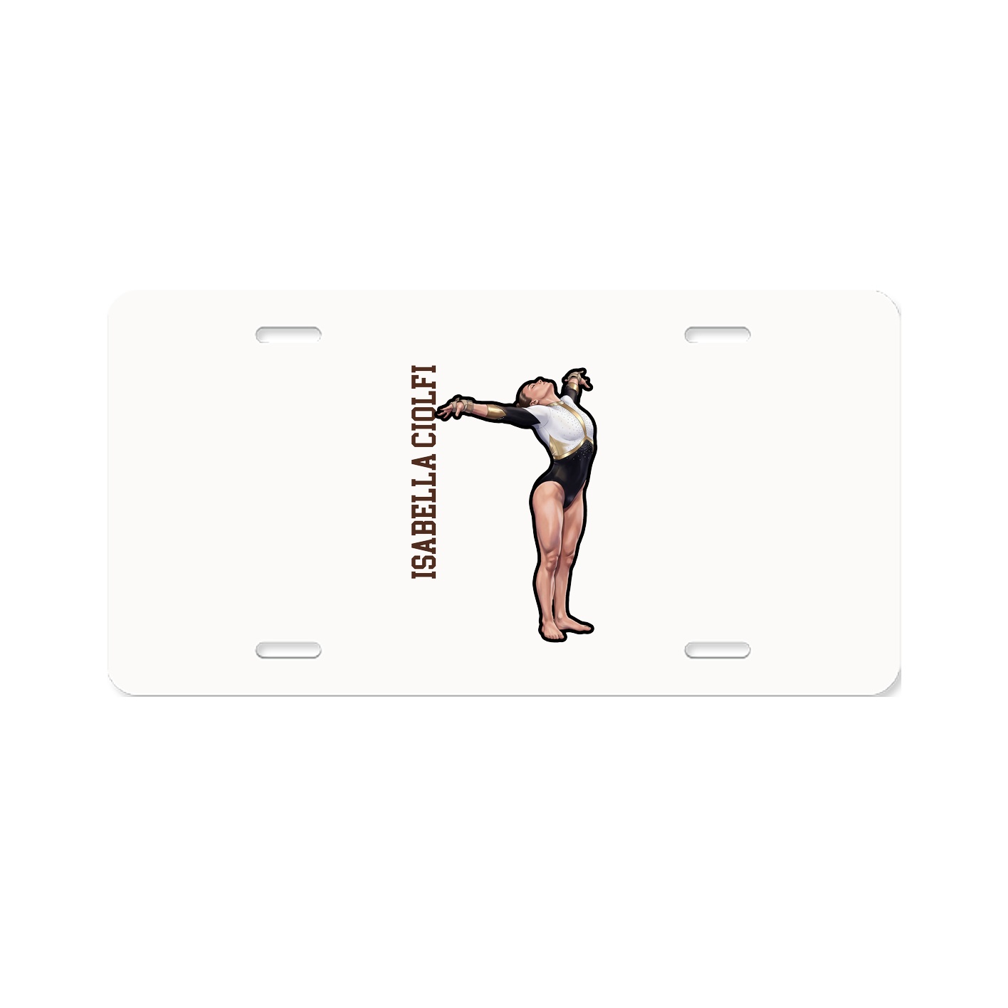 License Plate — Name Vertical in Classic