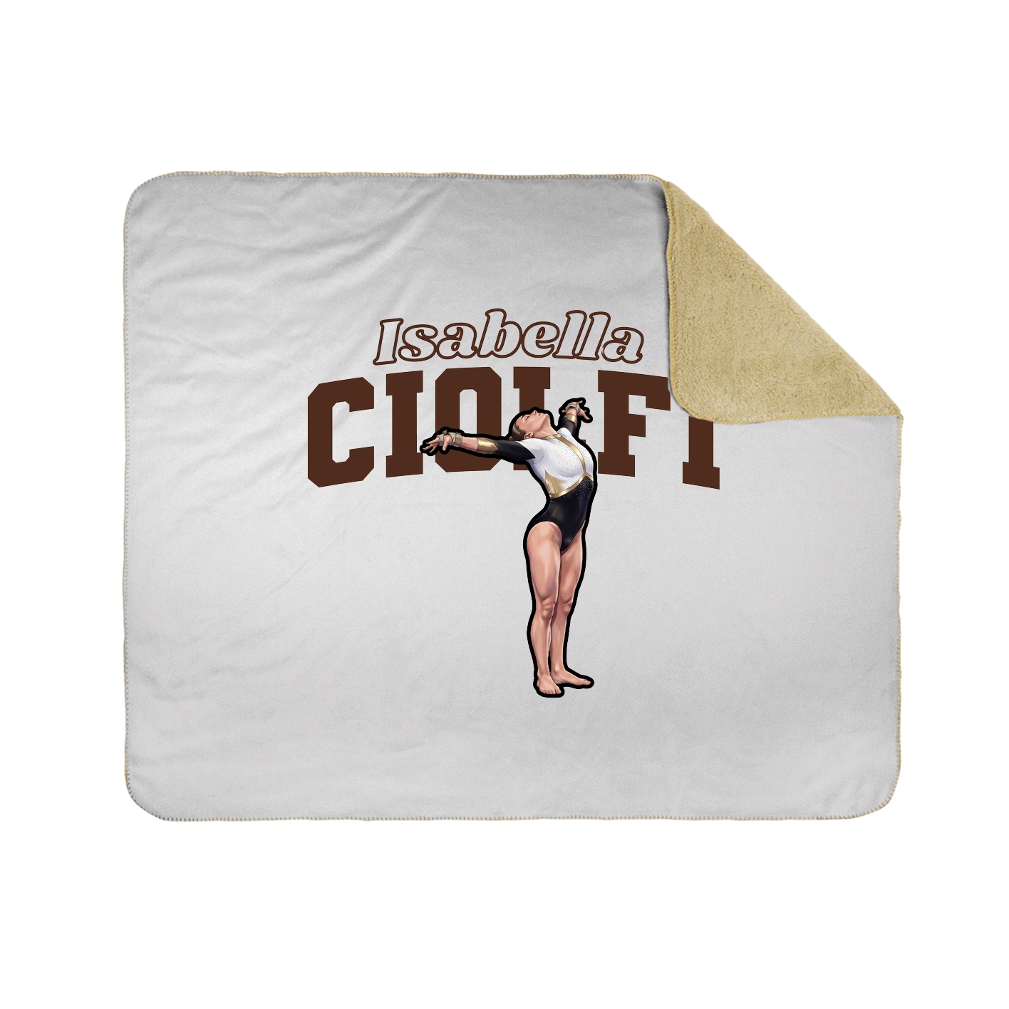 Throw Blanket — Name Arch in White