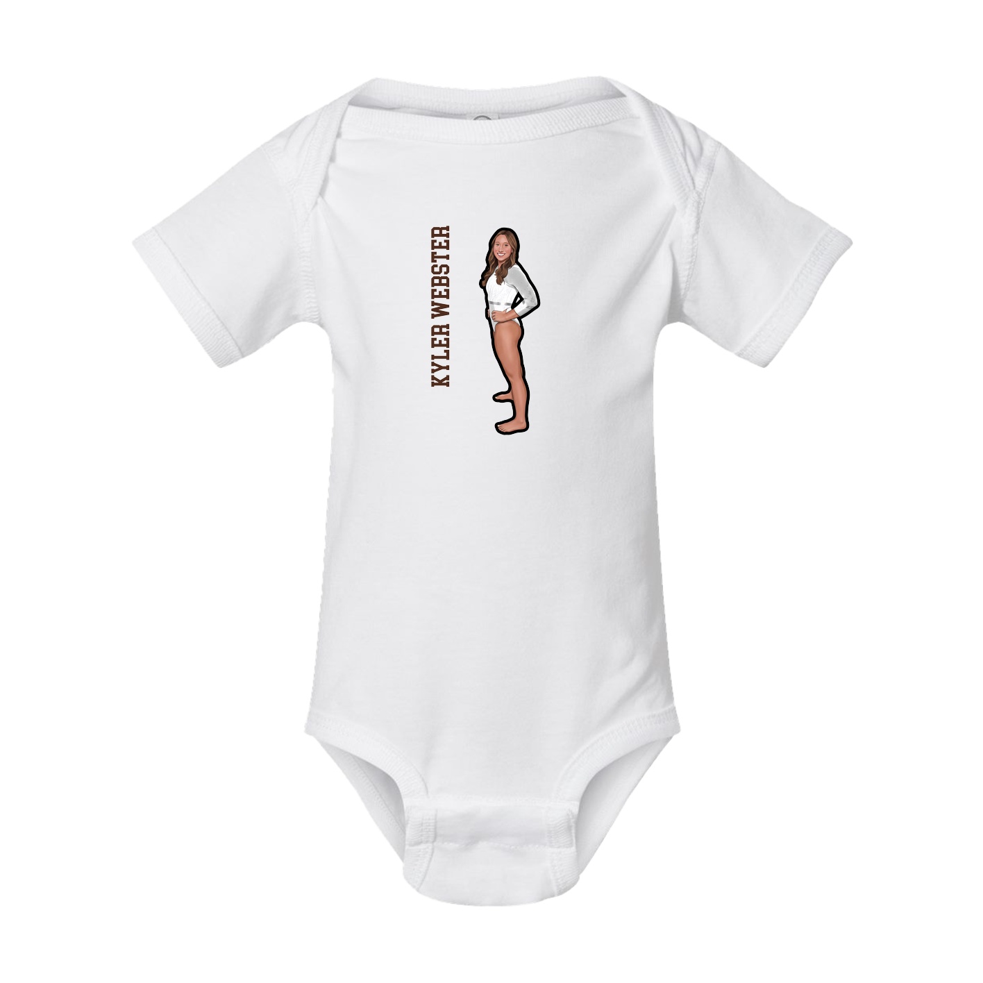 Baby Onesie — Name Vertical in White