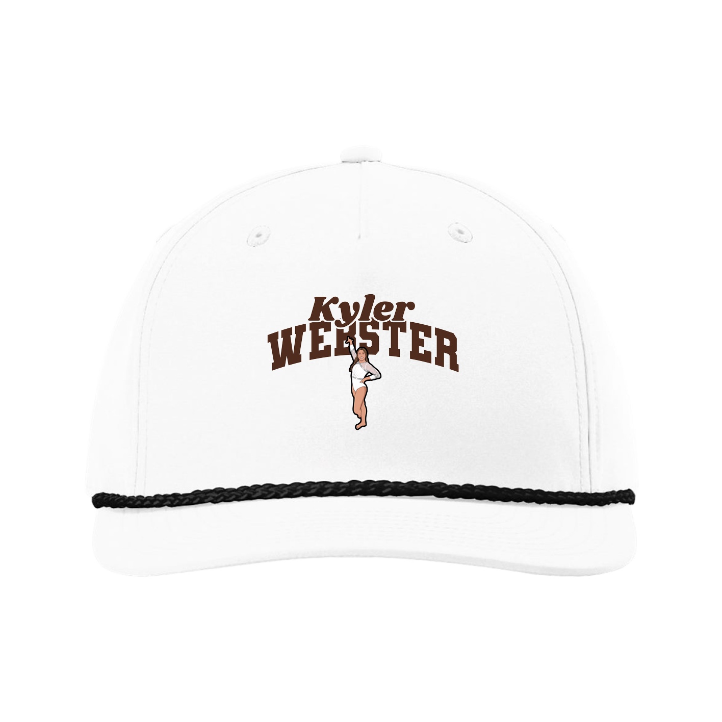 Five-Panel Classic Rope Cap — Signature Arch in White