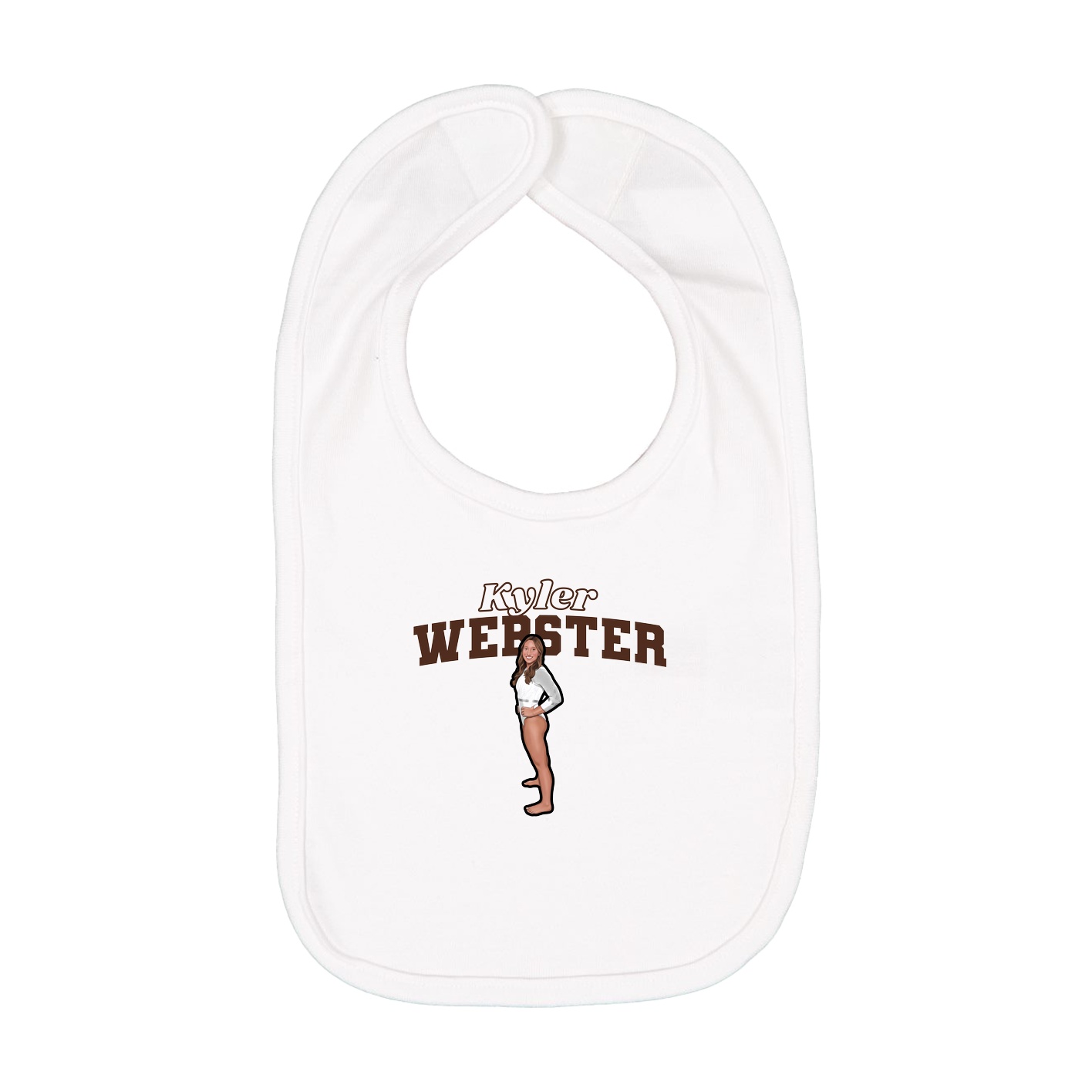 Infant Bib — Name Arch in White