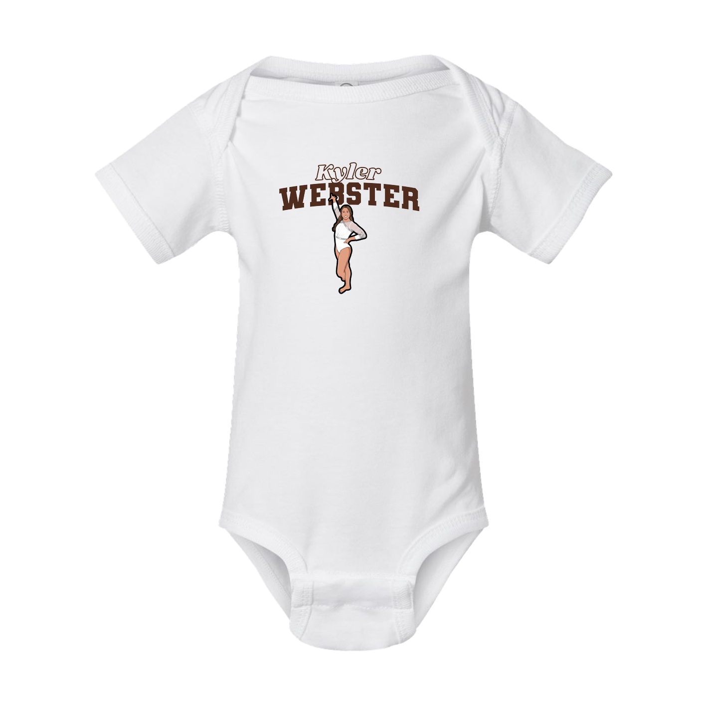 Baby Onesie — Name Arch in White