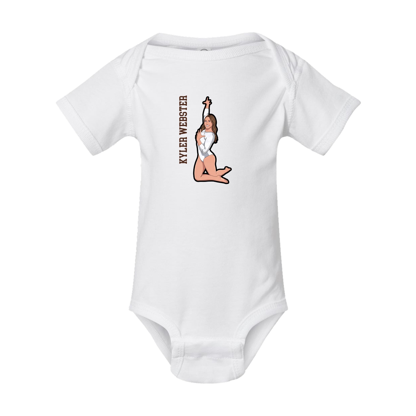 Baby Onesie — Name Vertical in White