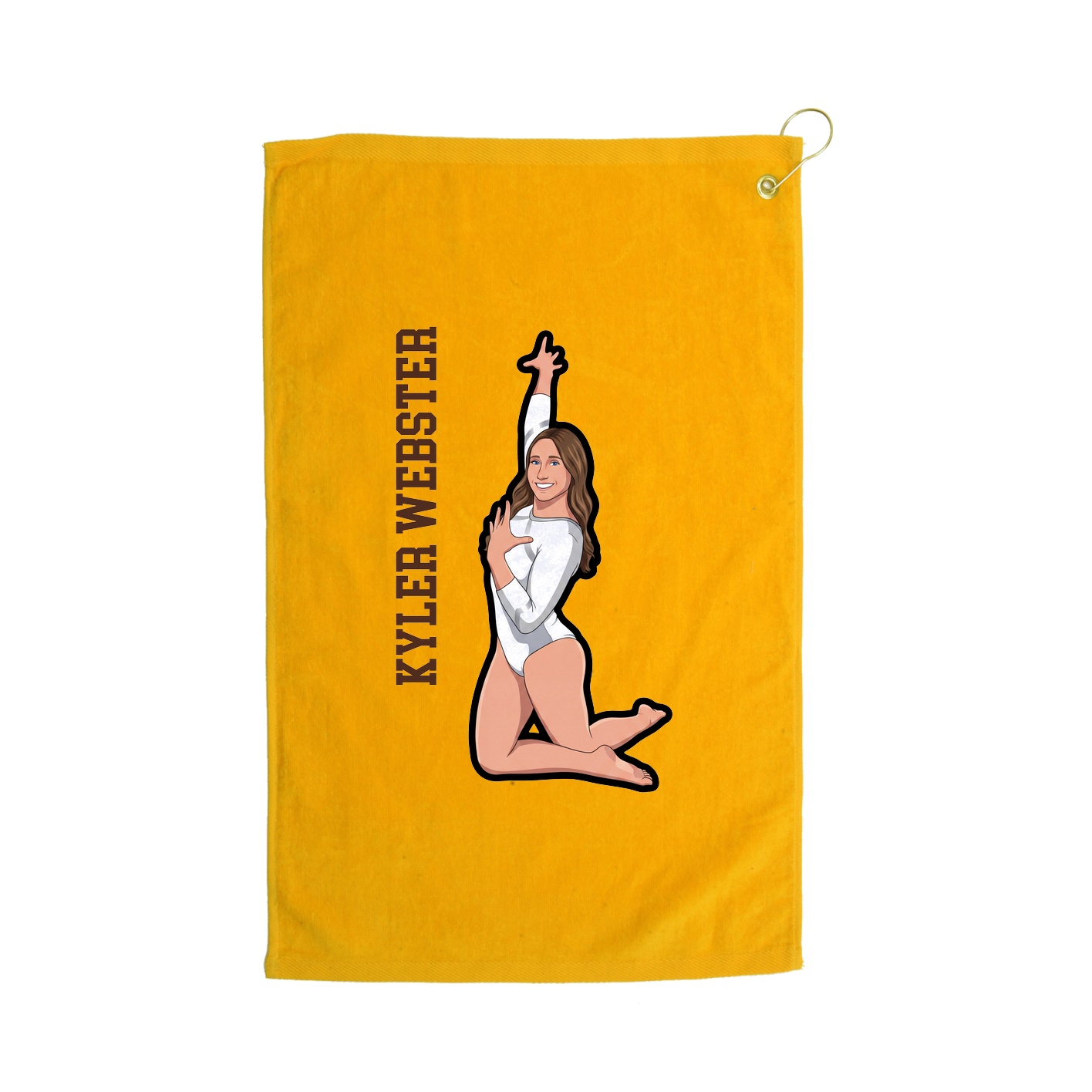 Golf Towel — Name Vertical in Gold