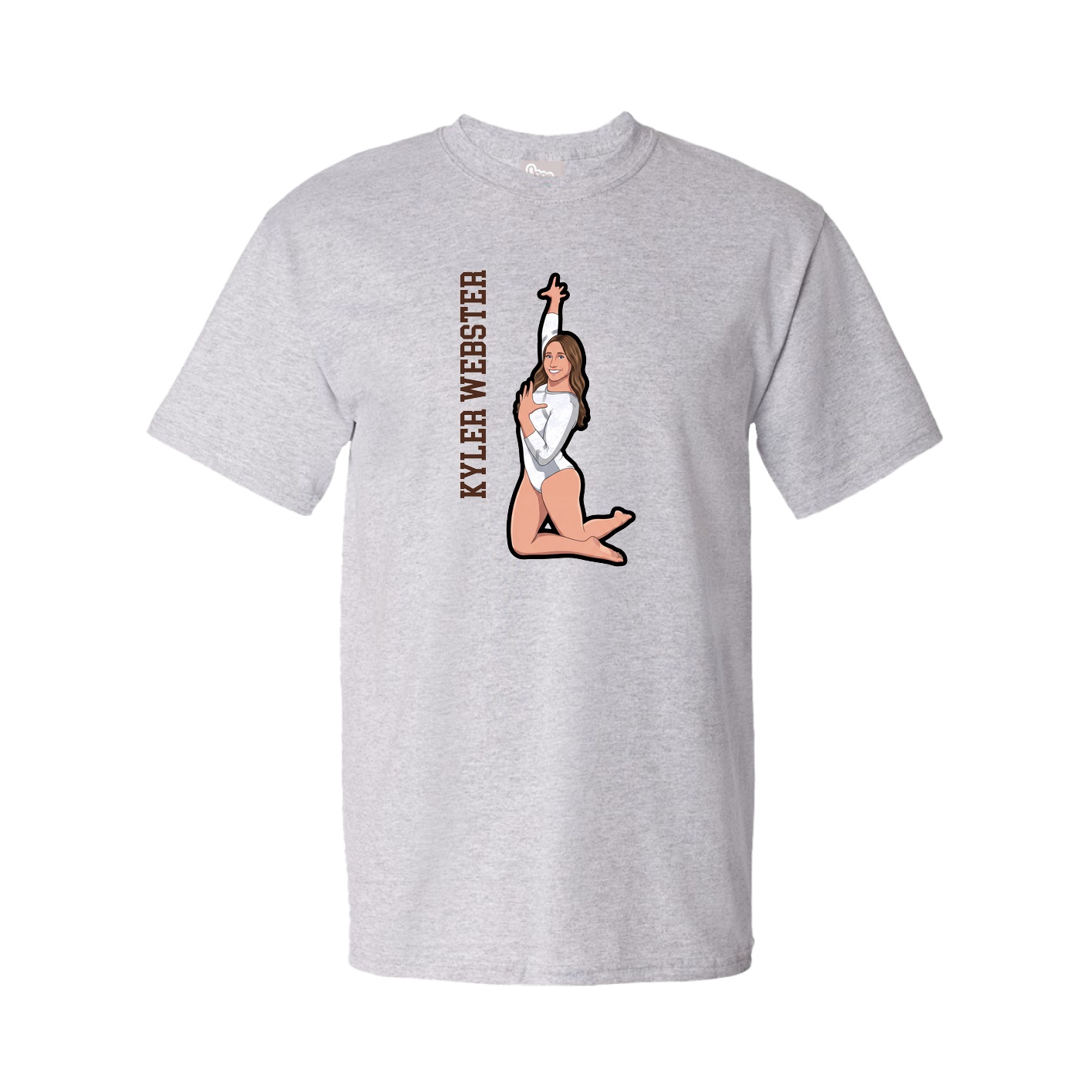 Youth Tee — Name Vertical in Grey