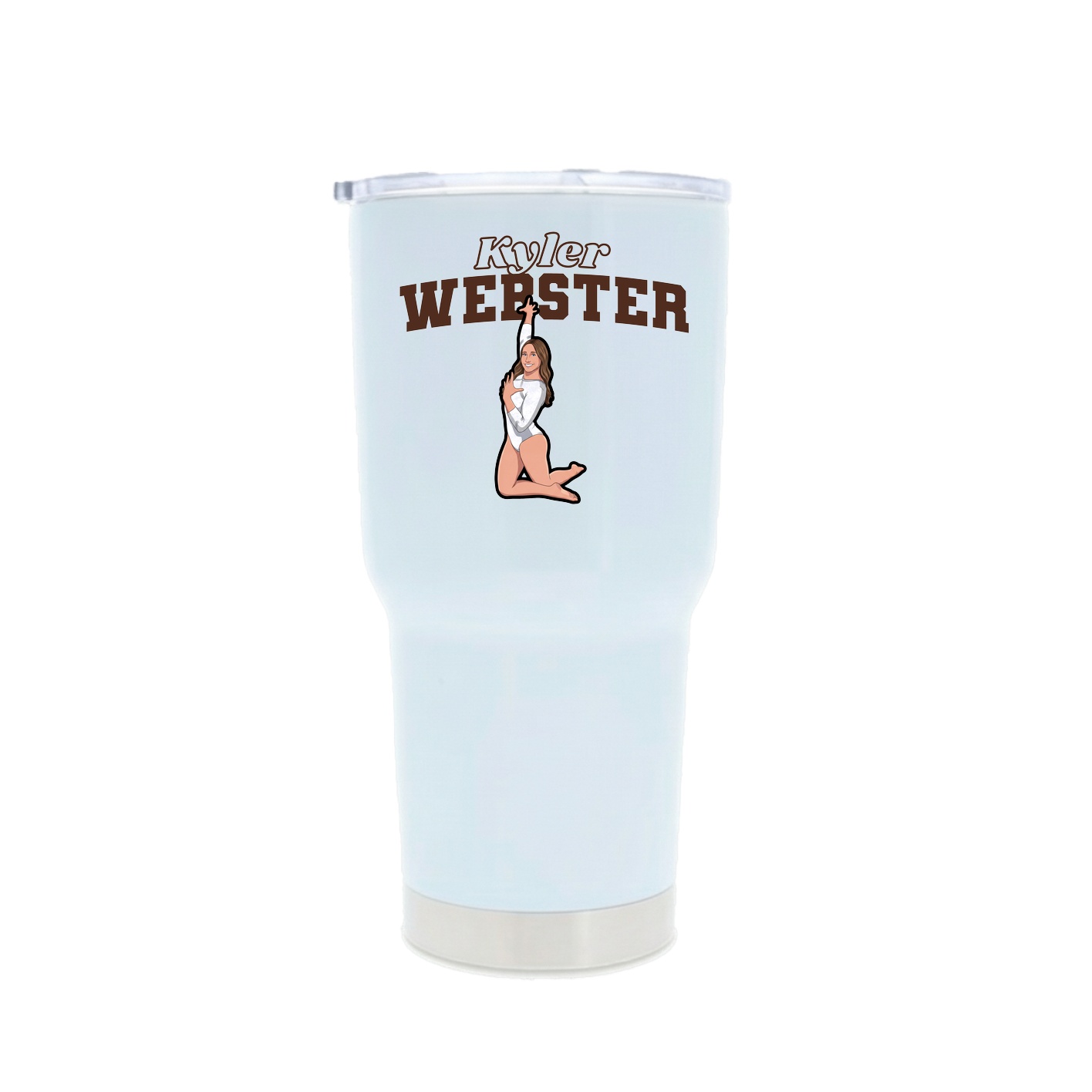 30oz Stainless Steel Tumbler — Name Arch in White