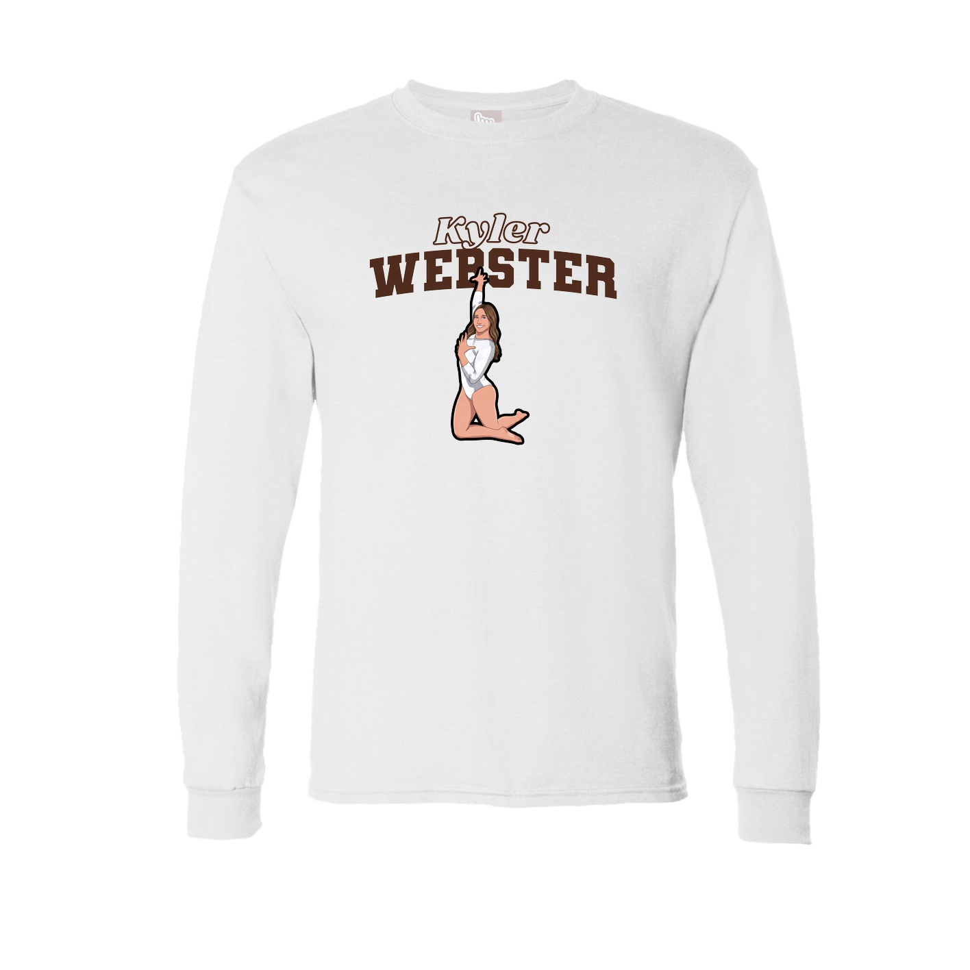 Long Sleeve Tee — Name Arch in White