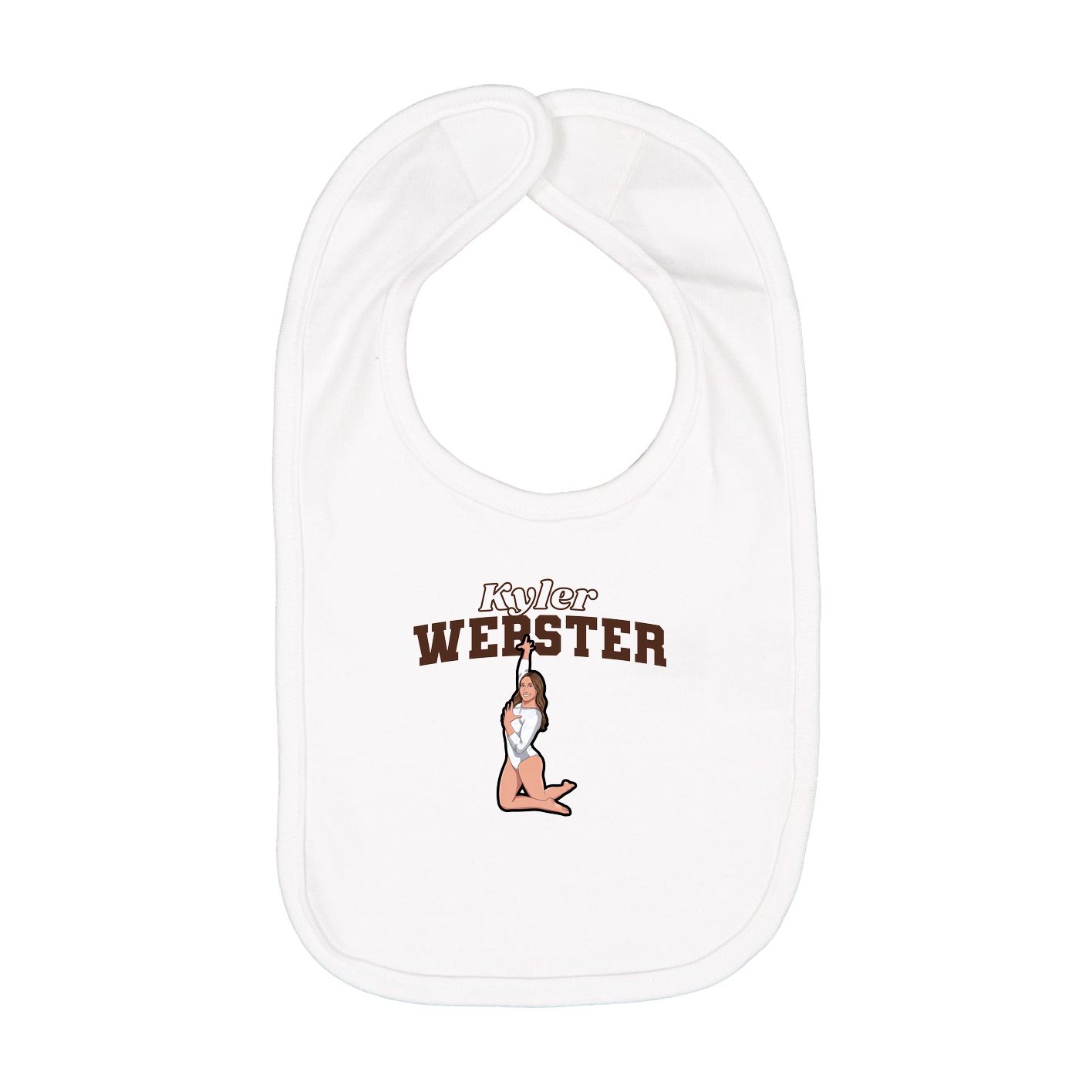 Infant Bib — Name Arch in White