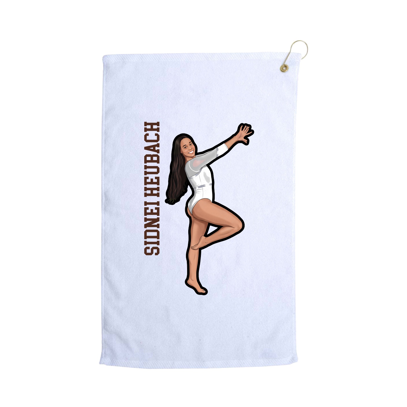 Golf Towel — Name Vertical in White