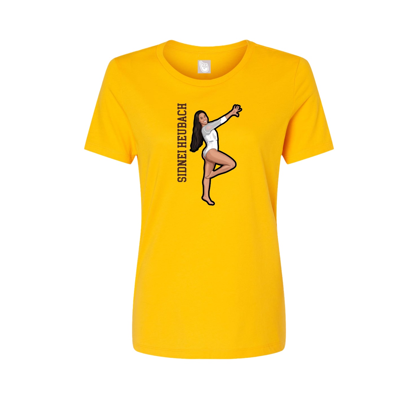 Fitted Women's Tee — Name Vertical in Gold