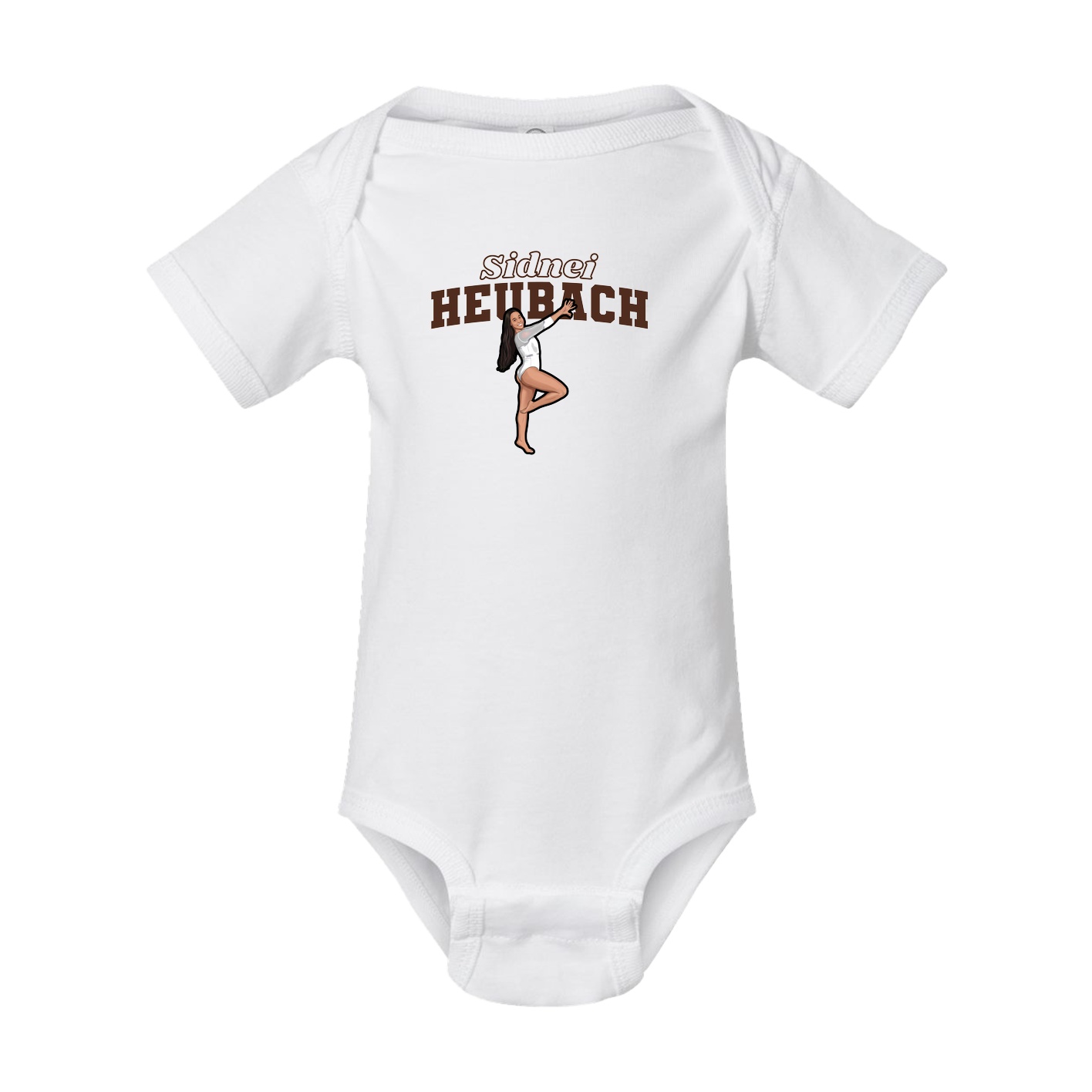 Baby Onesie — Name Arch in White