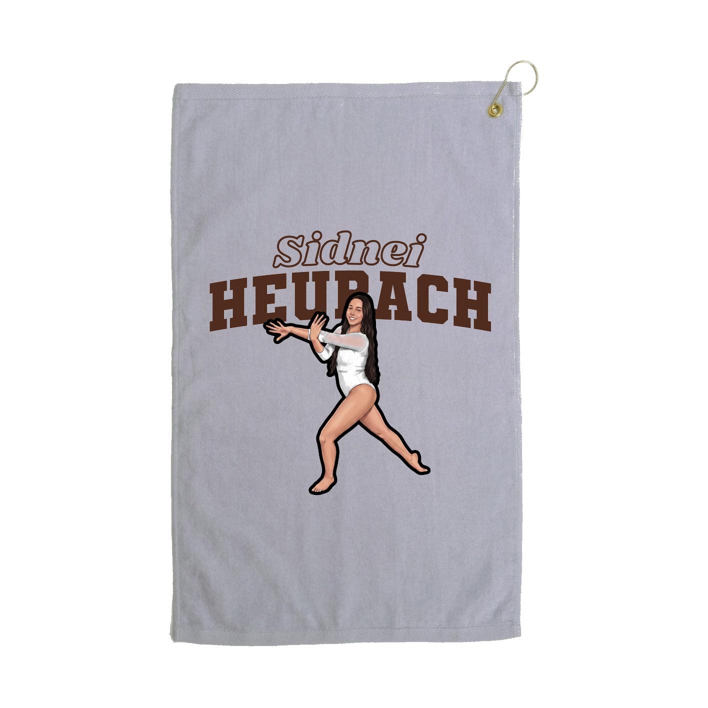 Golf Towel — Name Arch in Grey