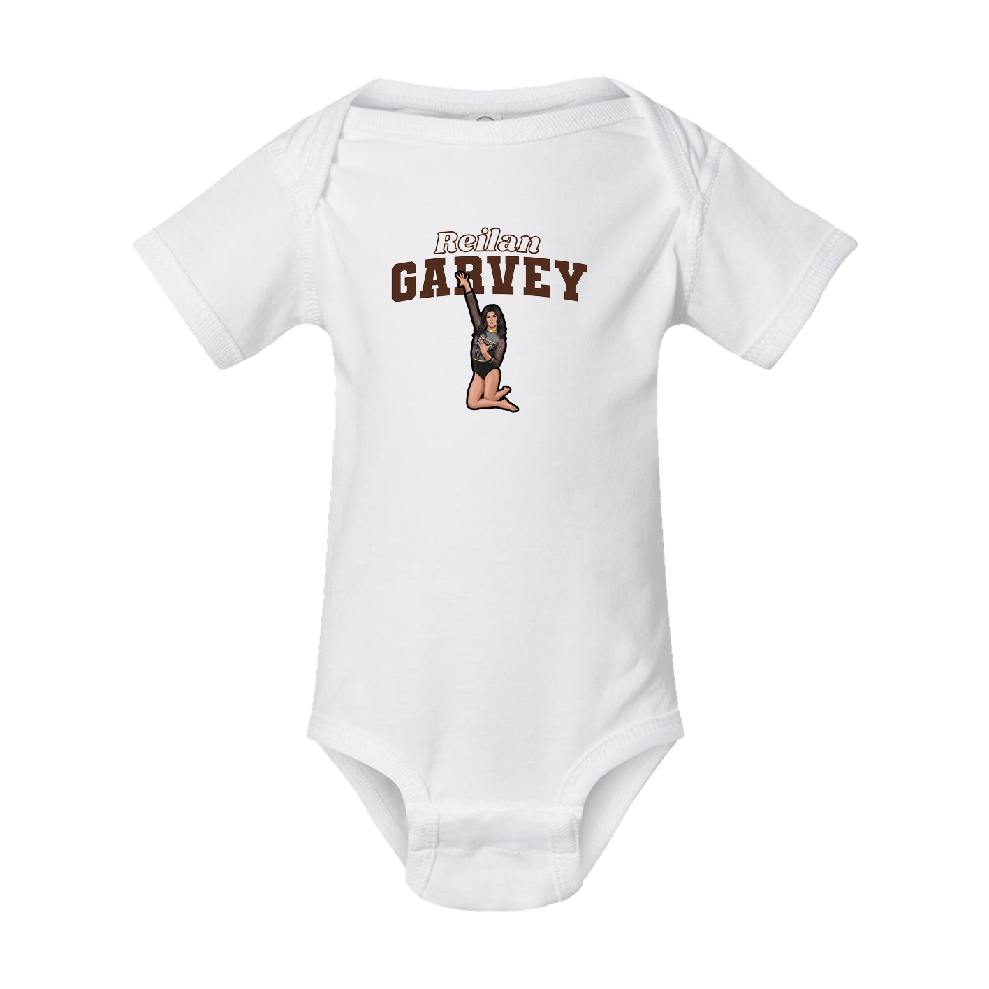Baby Onesie — Name Arch in White