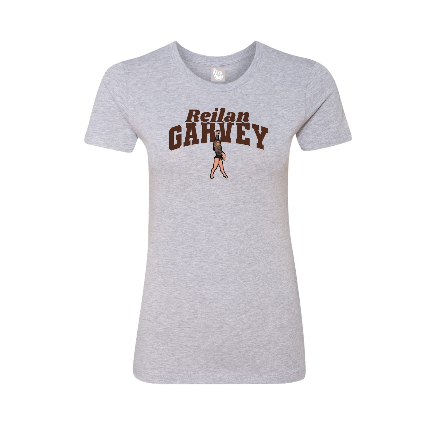 Fitted Women's Tee — Signature Arch in Grey