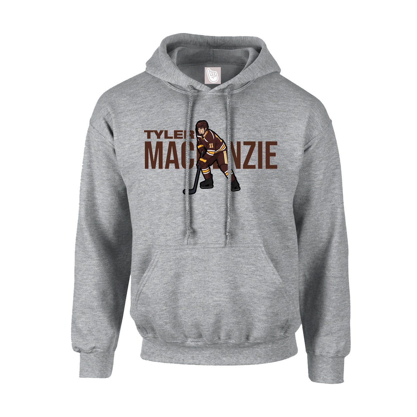 Youth Hoodie — Player Name in Grey