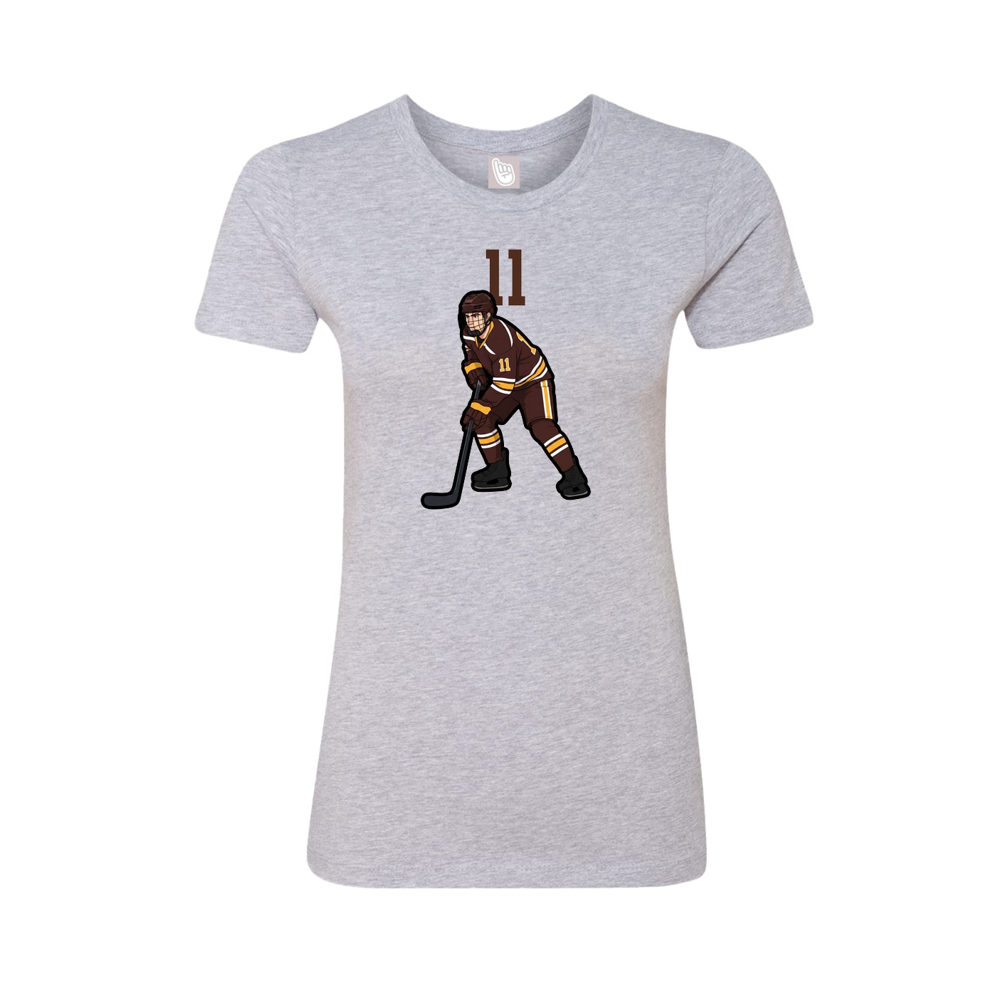 Fitted Women's Tee — Number Top in Grey