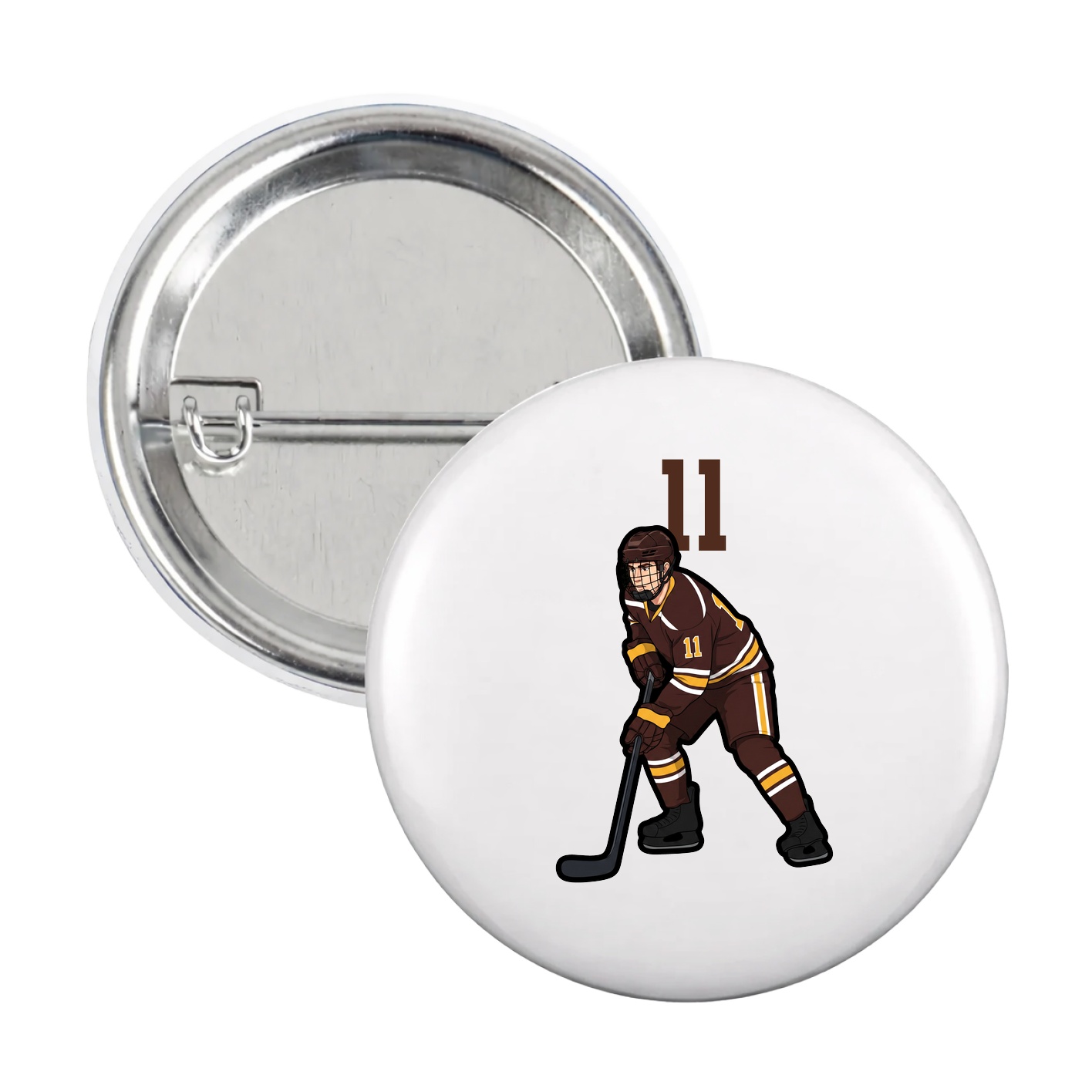 Game Day Button — Number Top in White