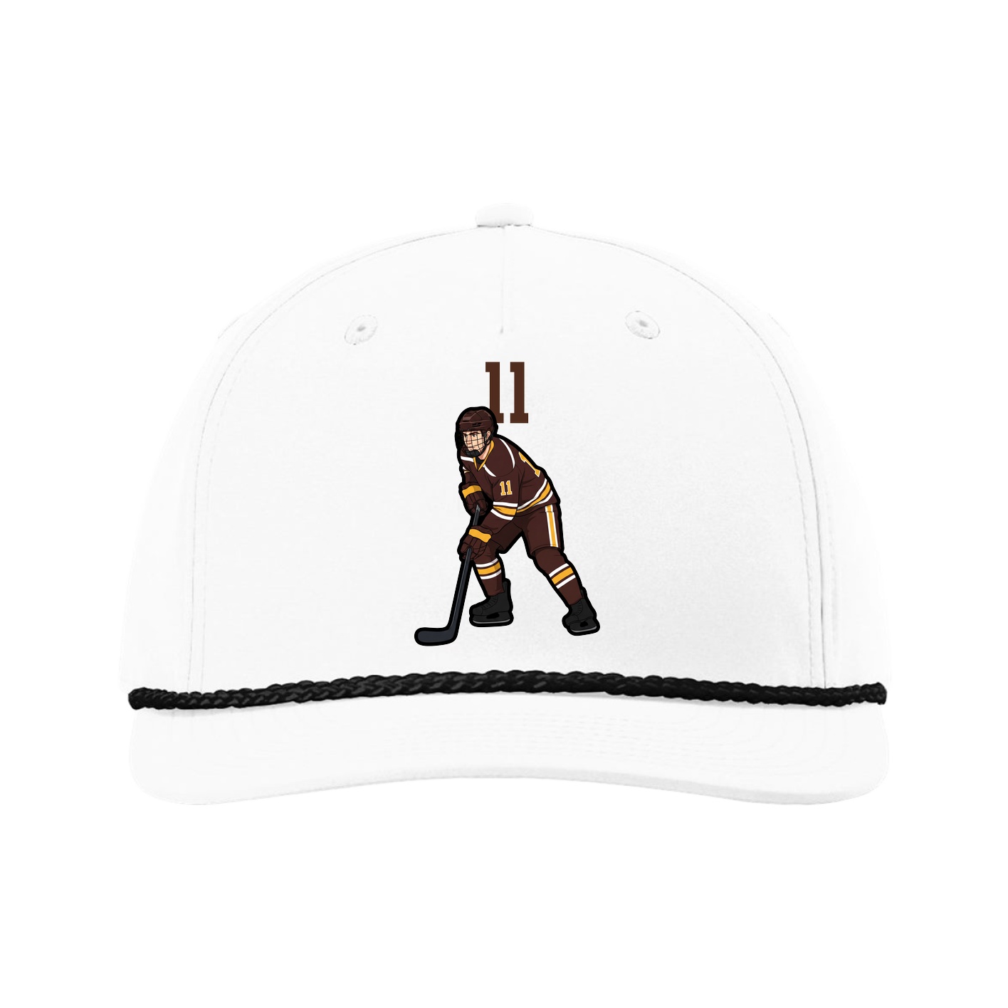 Five-Panel Classic Rope Cap — Number Top in White