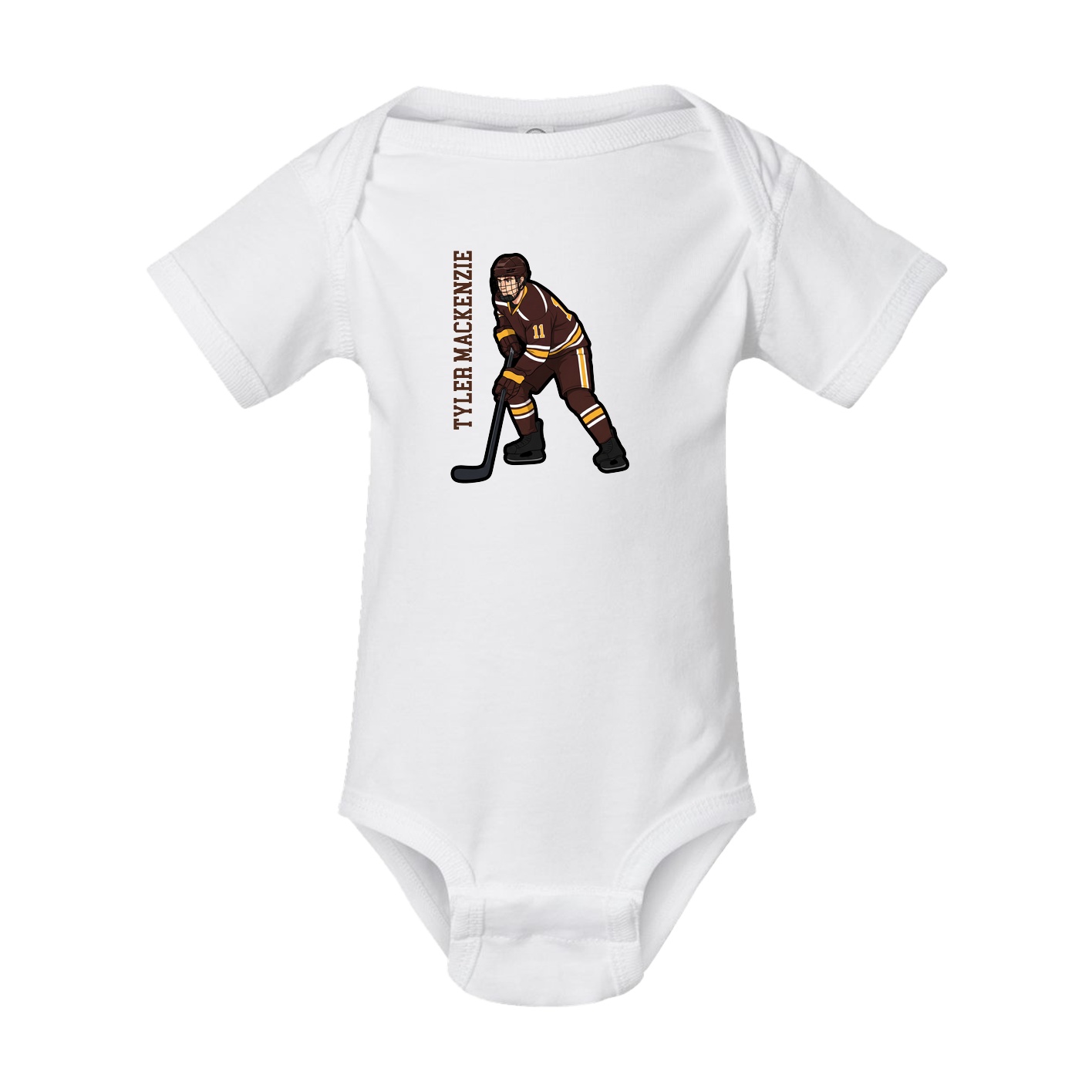 Baby Onesie — Name Vertical in White